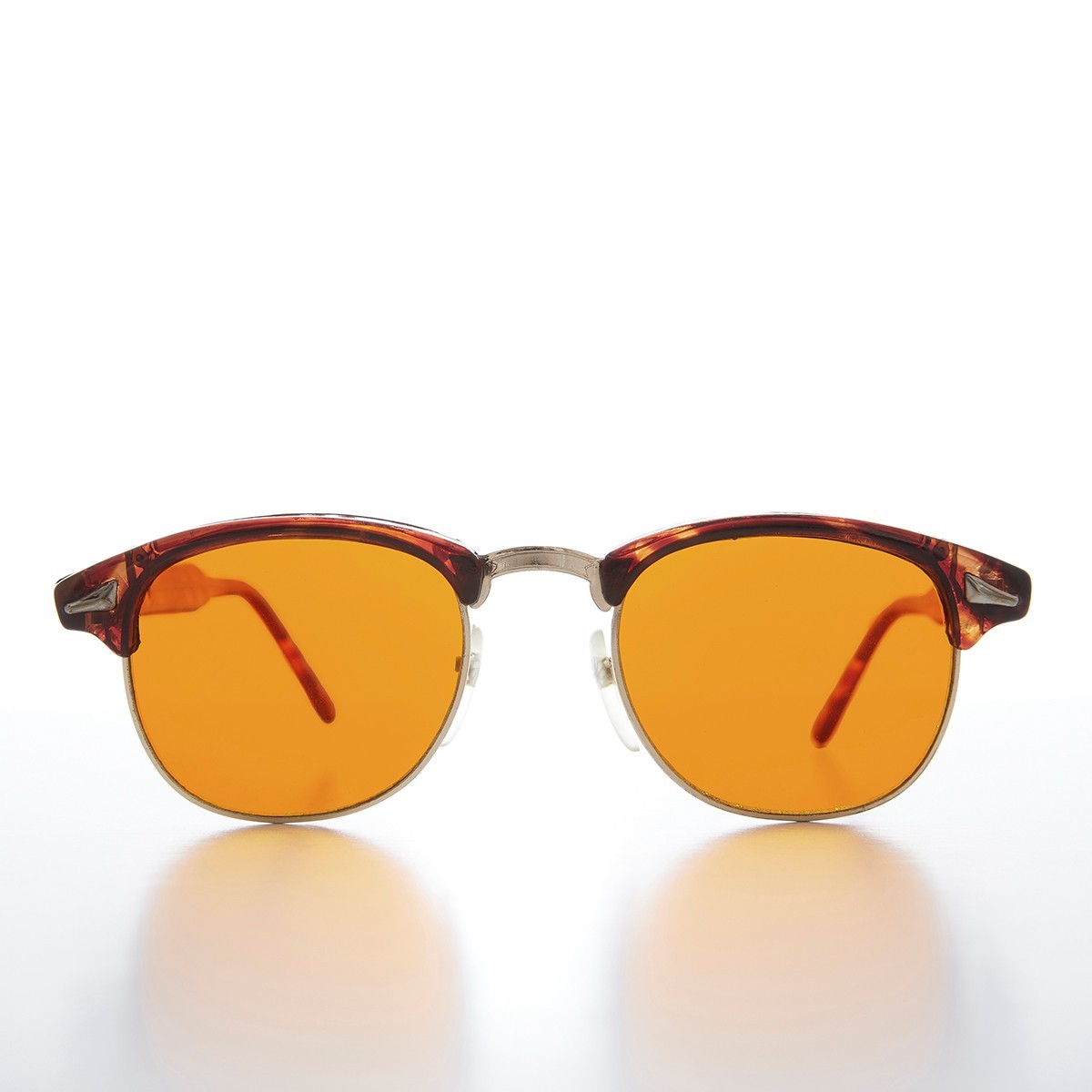 Brown and Gold Half Frame Amber Lens Sunglasses – Eaton