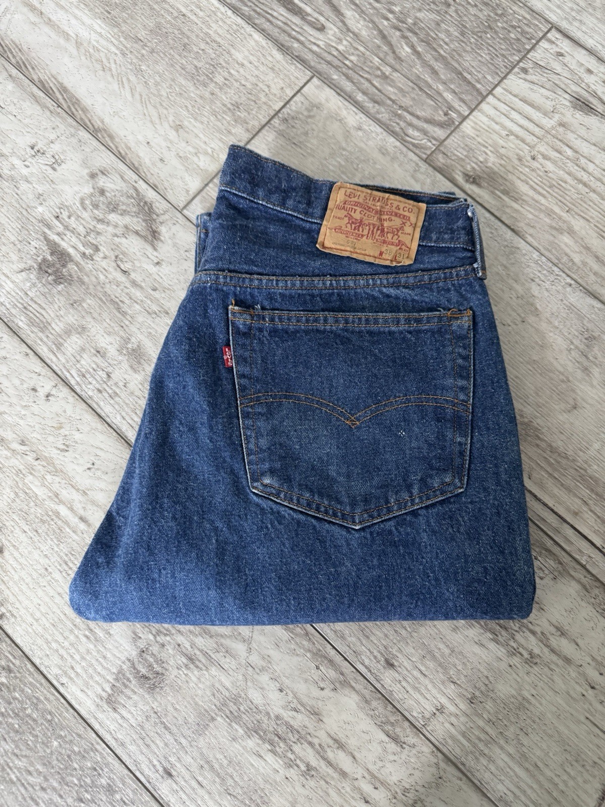 VTG Levis 501 Dark Indigo Denim Jeans Made In USA 10/1985 522 Size 38 X 31