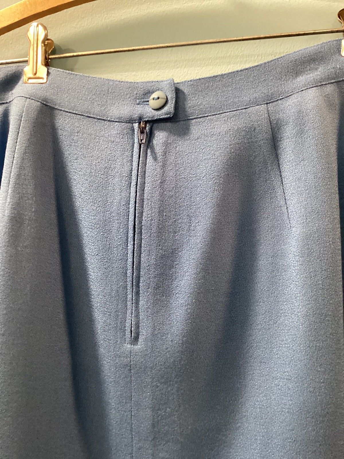 Vintage Blue Skirt Suit Herbert Grossman Cynthia Sobel Wool Sz 10