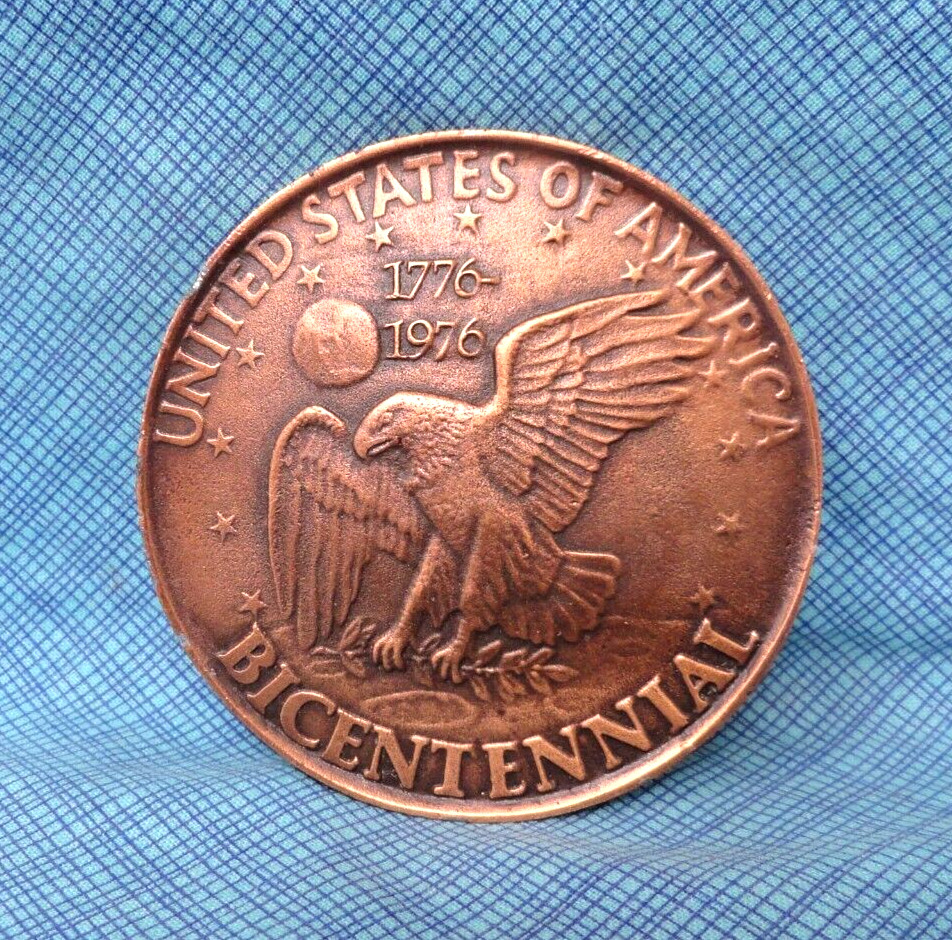 US Bicentennial Dollar Belt Buckle Novelty Vtg 1976 Indiana Metal Craft .SHY840