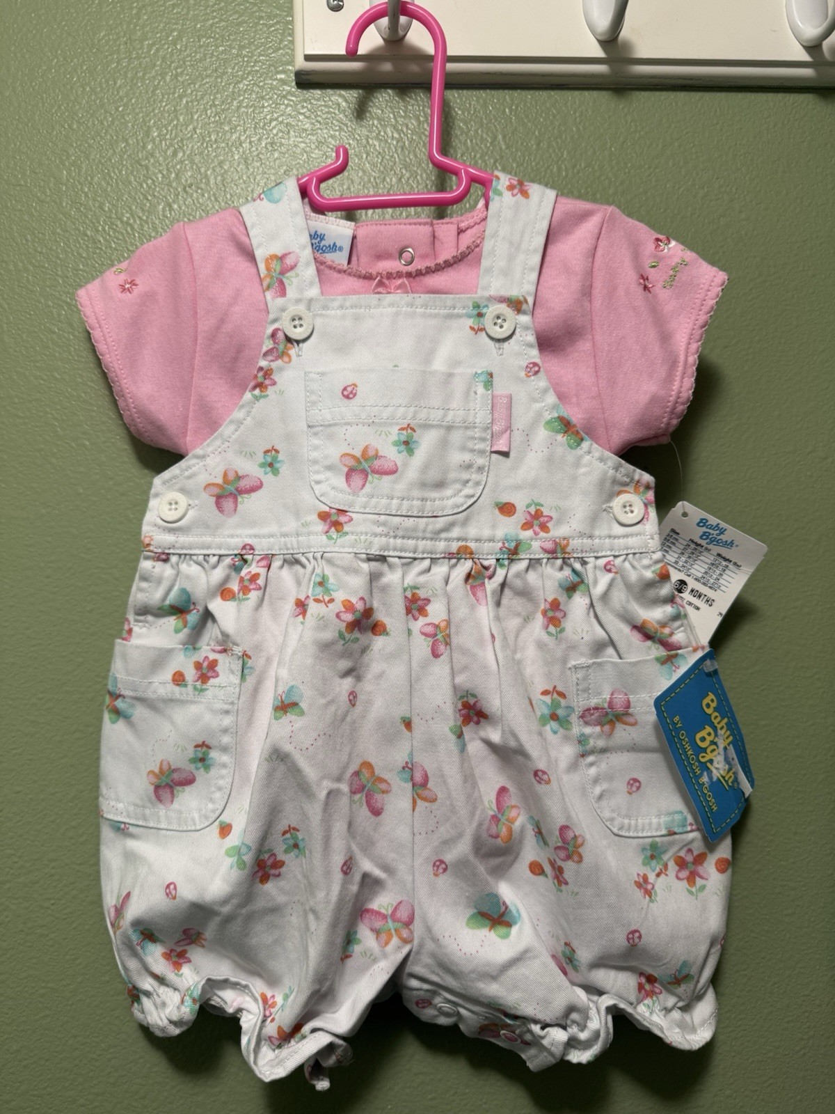 Vtg Osh Kosh B’Gosh Baby Bubble Romper And Shirt 6/9months