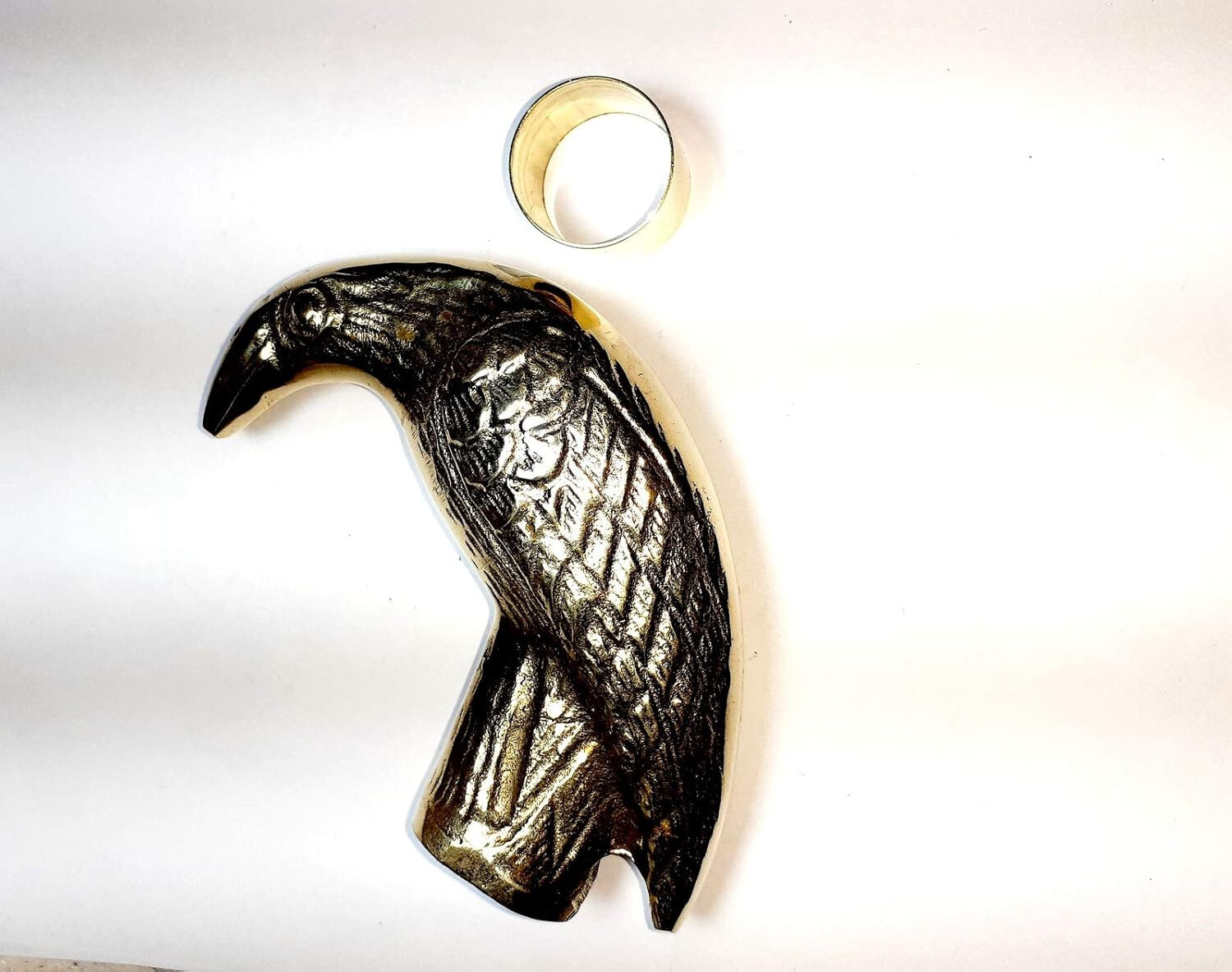 Elegant Designer Raven Crow Solid Brass Head Handle For Vintage Walking Stick