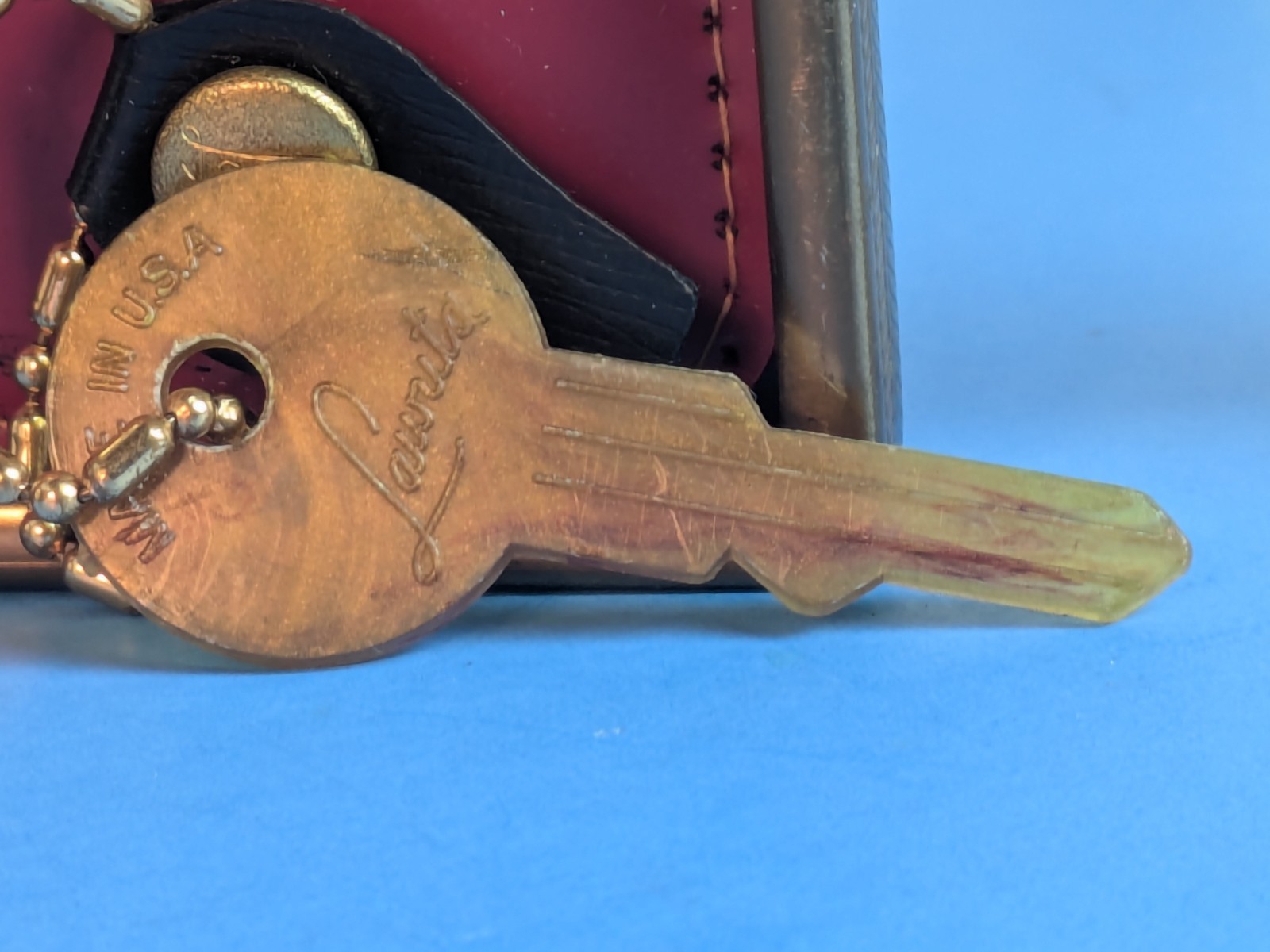 Vintage Purse/Pocket Size Manicure Set Gold Lamé’ Look Red Interior Made in Hong