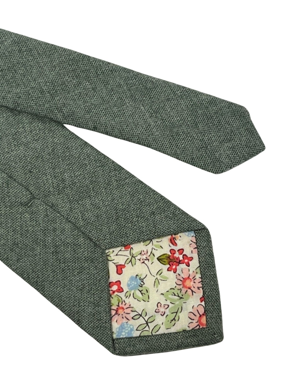 Frederick Thomas mens cotton tie in sea green textured design-er plain