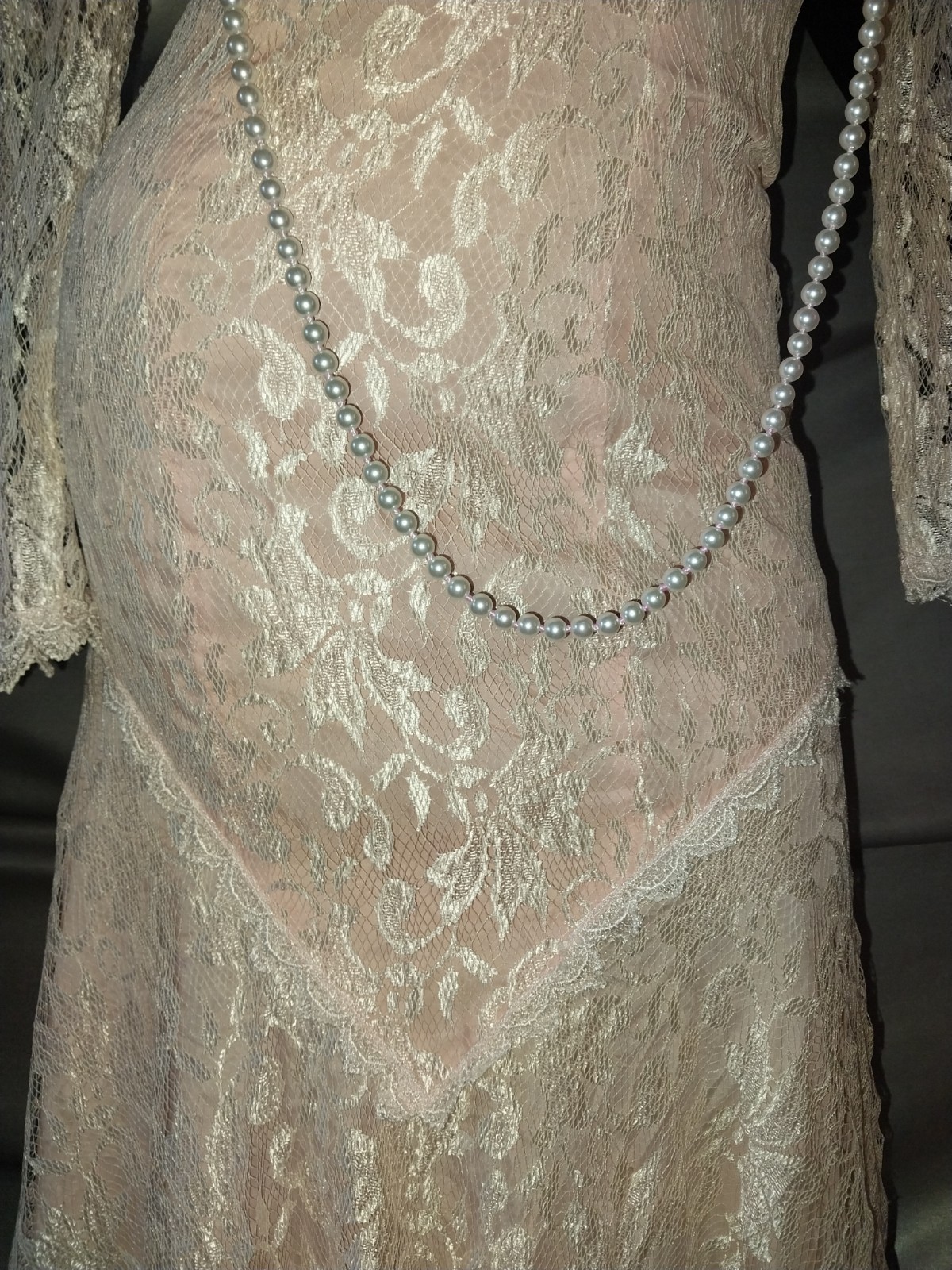 Vtg SAMIR NEW LEAF COUETTE GUNNE LACE SOUTHERN WEDDING MAGNIFICENT DRESS 8 2DIE4