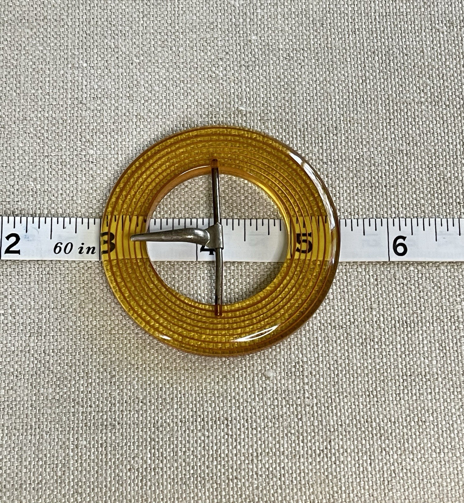 Vintage Apple Juice Bakelite Prystal Reverse Carved Buckle Art Deco Amber Clear