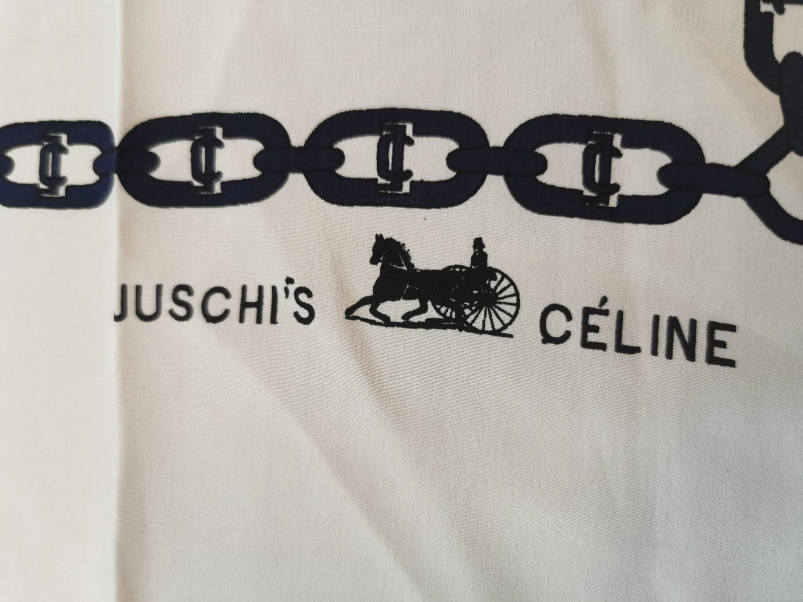 JUSCHI’S CELINE scarf Shawl 100% silk hand rolled 110×26.5 cm, 70s RARE! beige