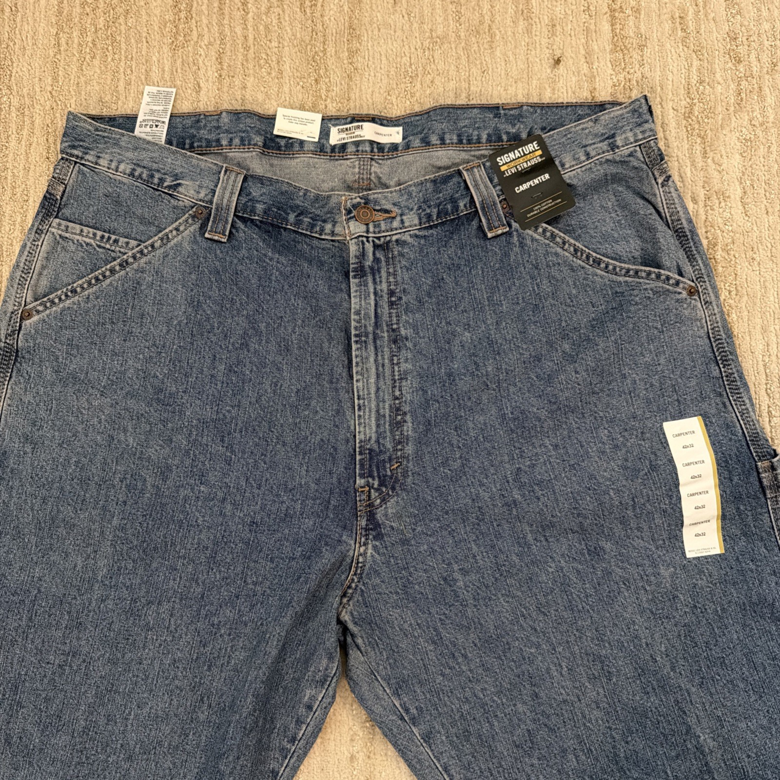 Signature by Levi Strauss Carpenter Jeans Men’s 42×32 100% Cotton