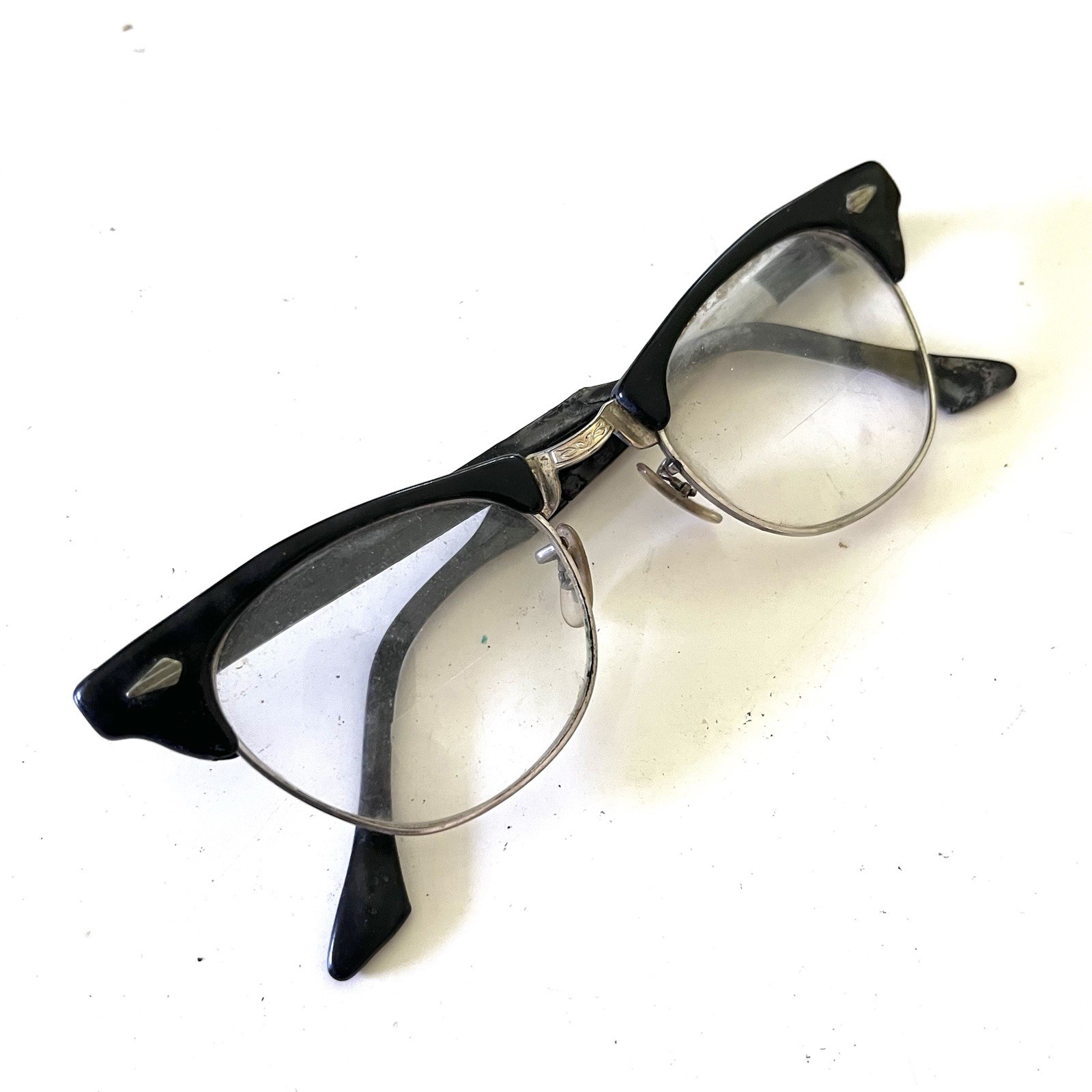 eye-glasses Vintage Optometrist Optometry Horn Rimmed Black