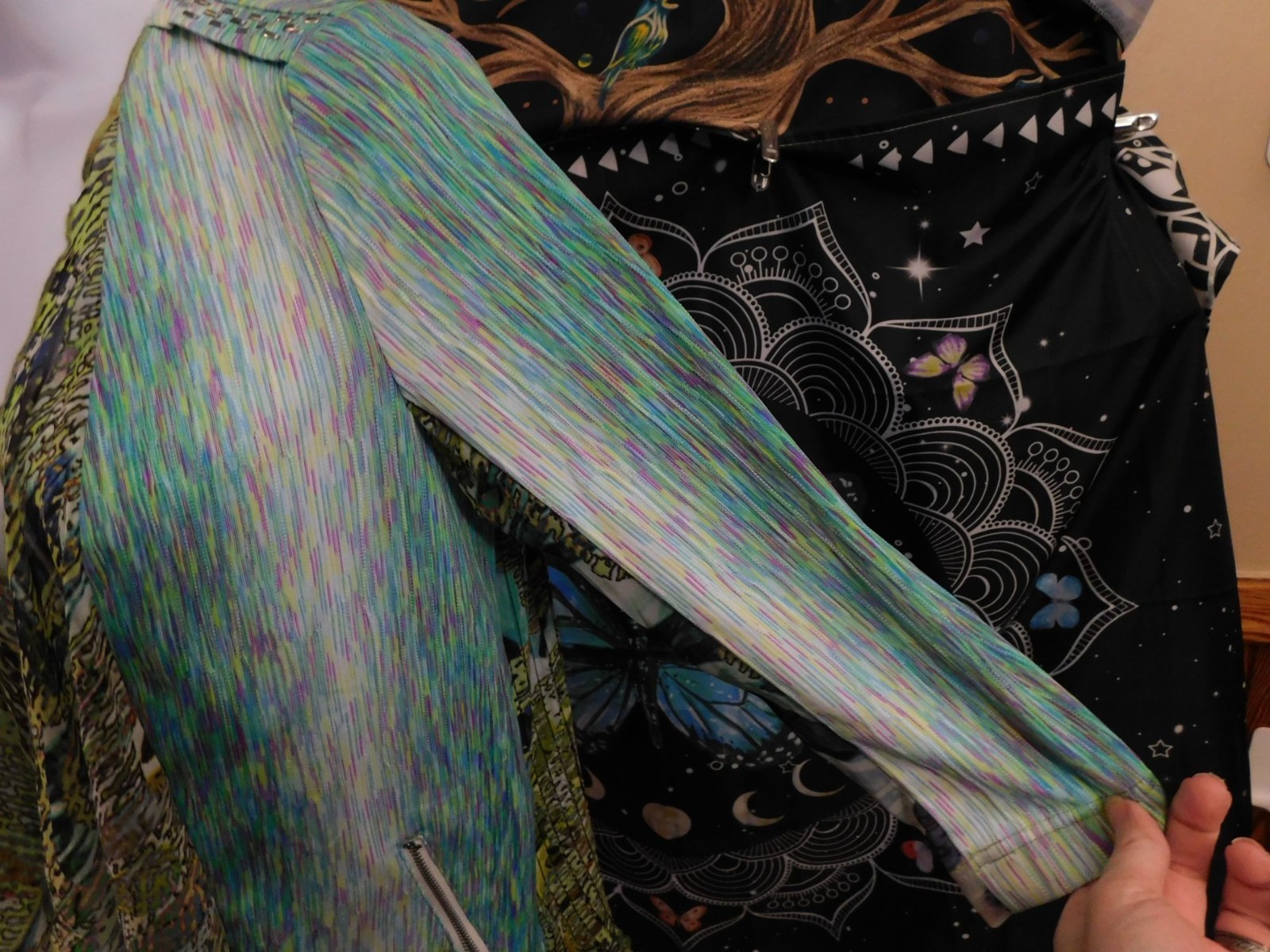 Vintage 90s Alberto Makali Rainbow Mermaidcore Animal Print Open Cardigan