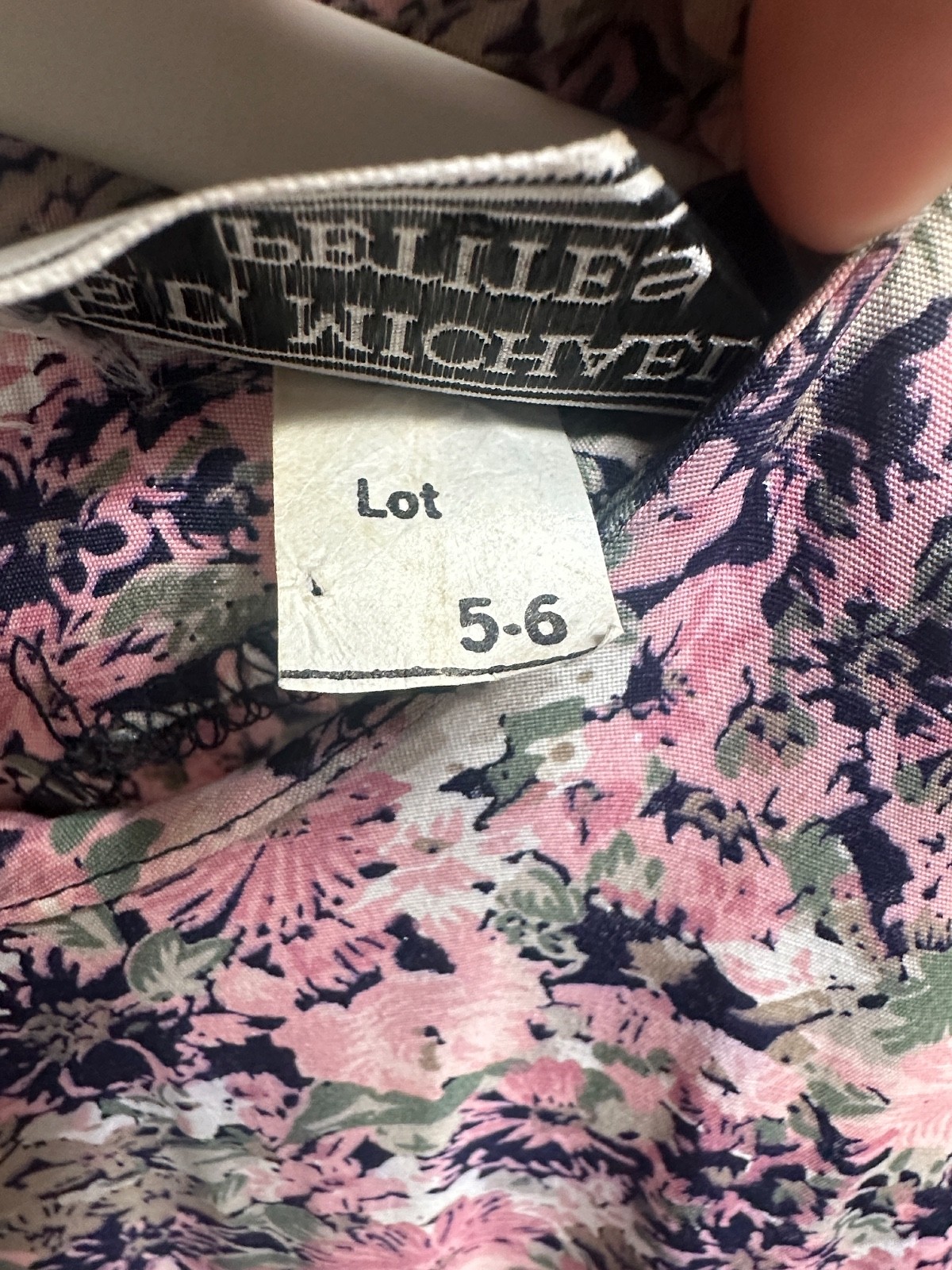 E.D. Michaels Vintage Pink and Blue Floral Dress with Pockets