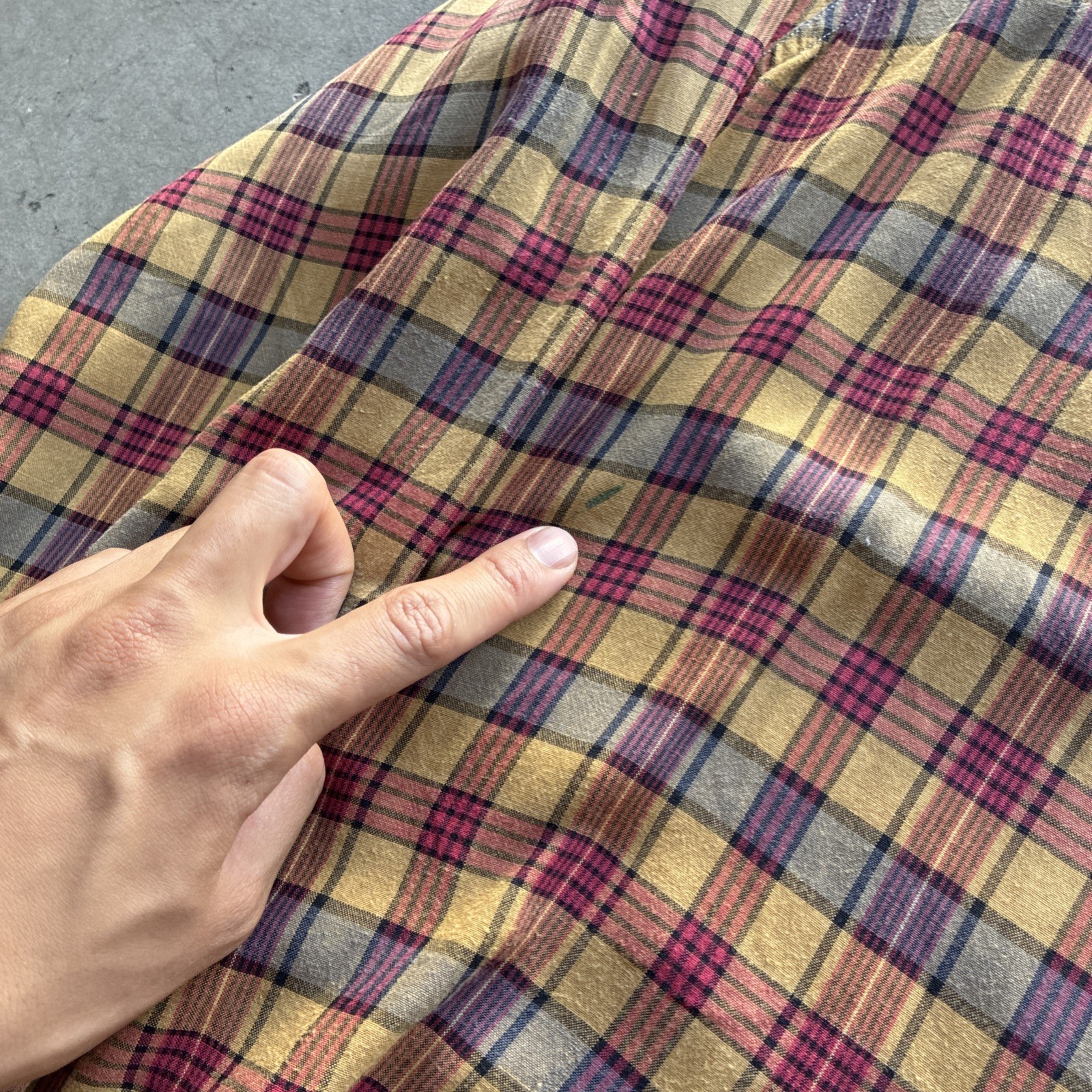 Vintage 50s 60s Yellow Plaid Paddle & Saddle Rockabilly Rayon Flannel Shirt L