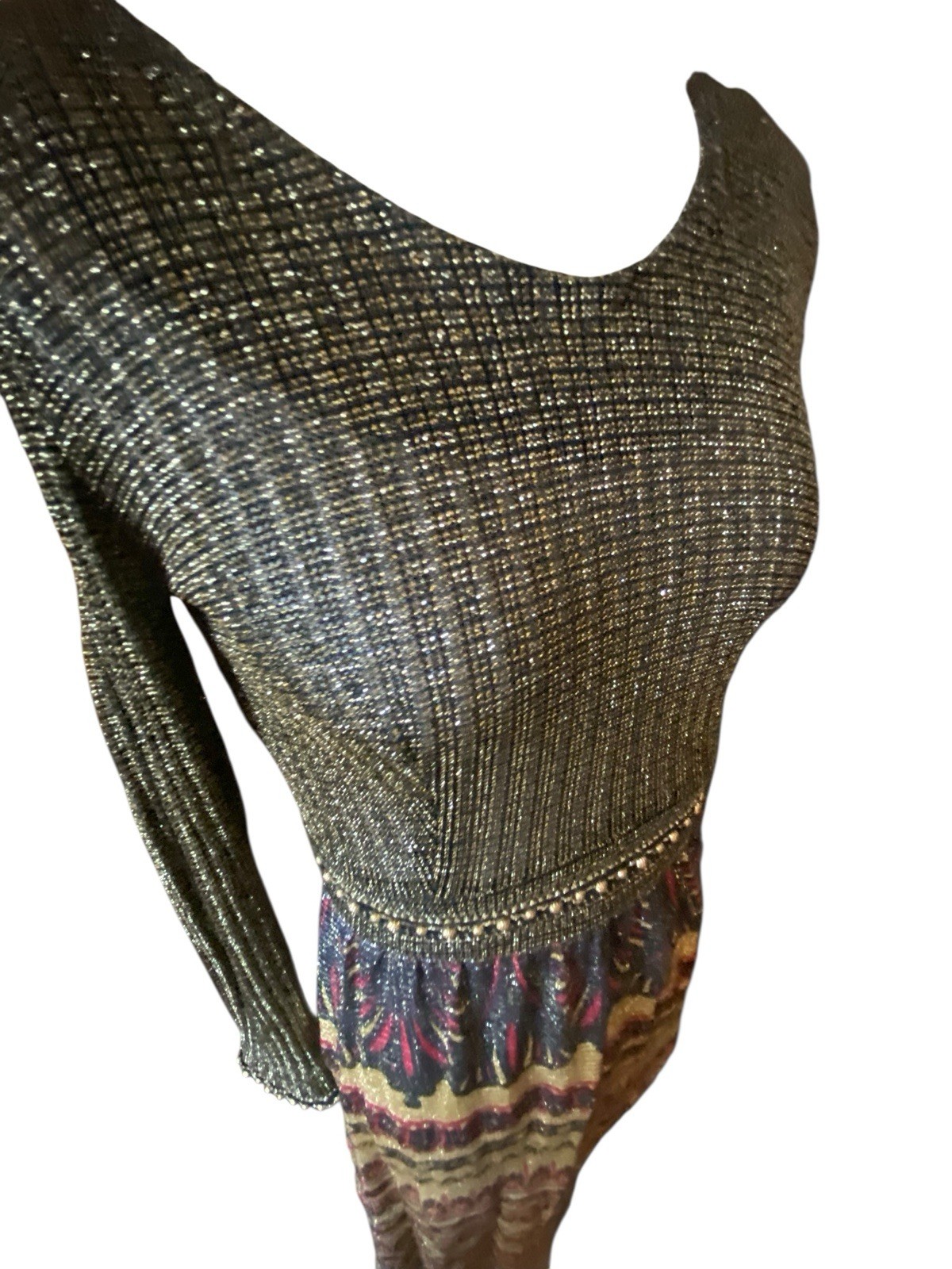 Vintage 60/70’s Semi Sheer Goddess Gown Art Deco Romance Body Con 10 Maxi Dress
