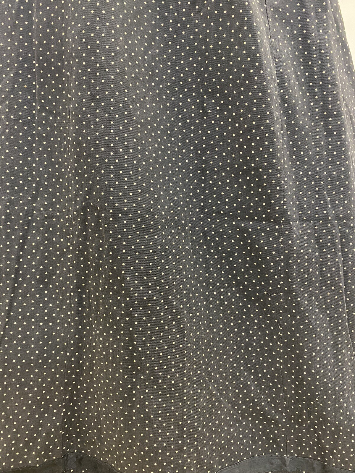 Antique Edwardian Victorian Cotton Maxi Skirt Black White Polka Dots Wearable
