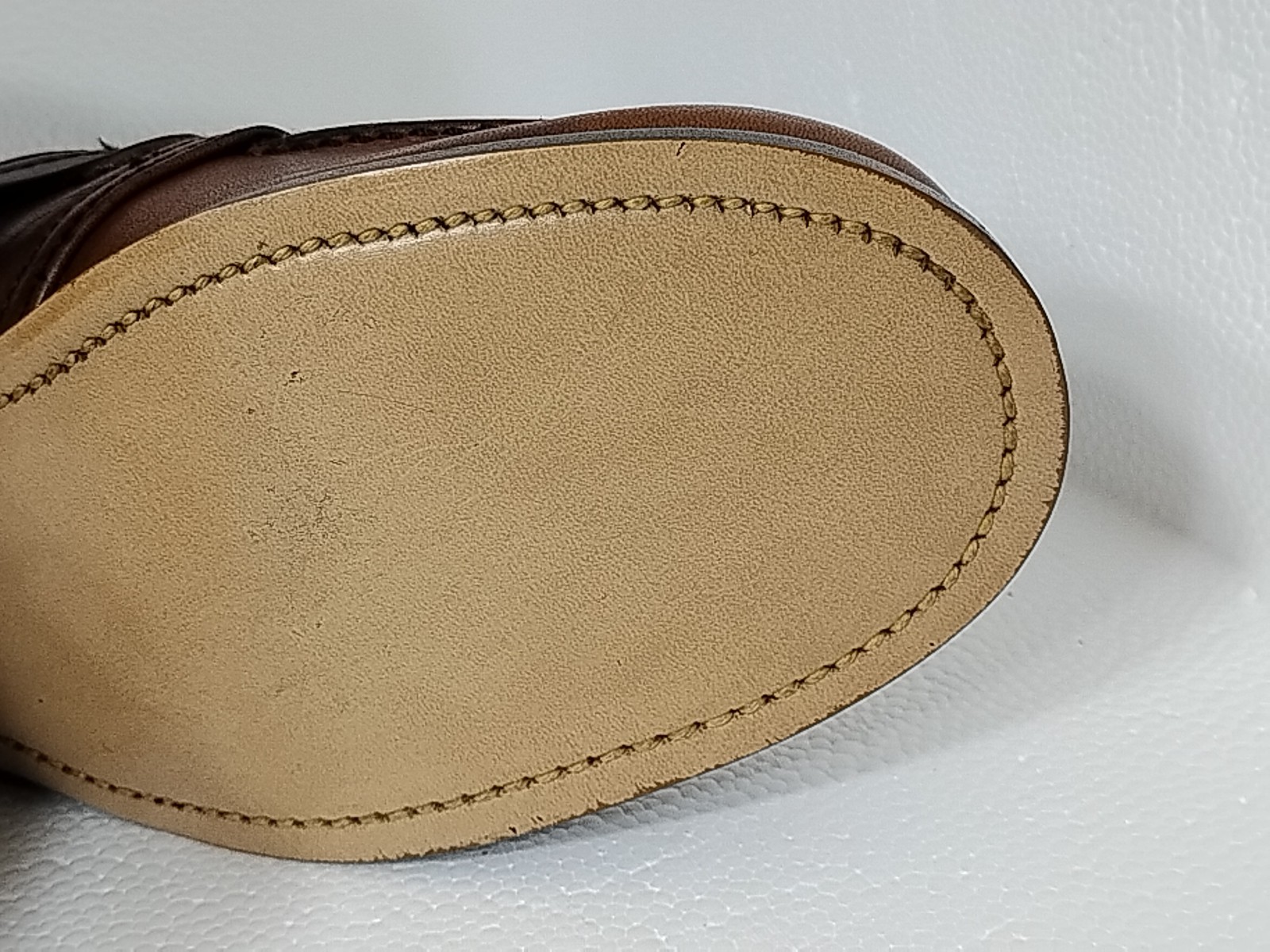 Vintage Deadstock 1970s Brown Leather Platform Oxfords Made In Usa 9d