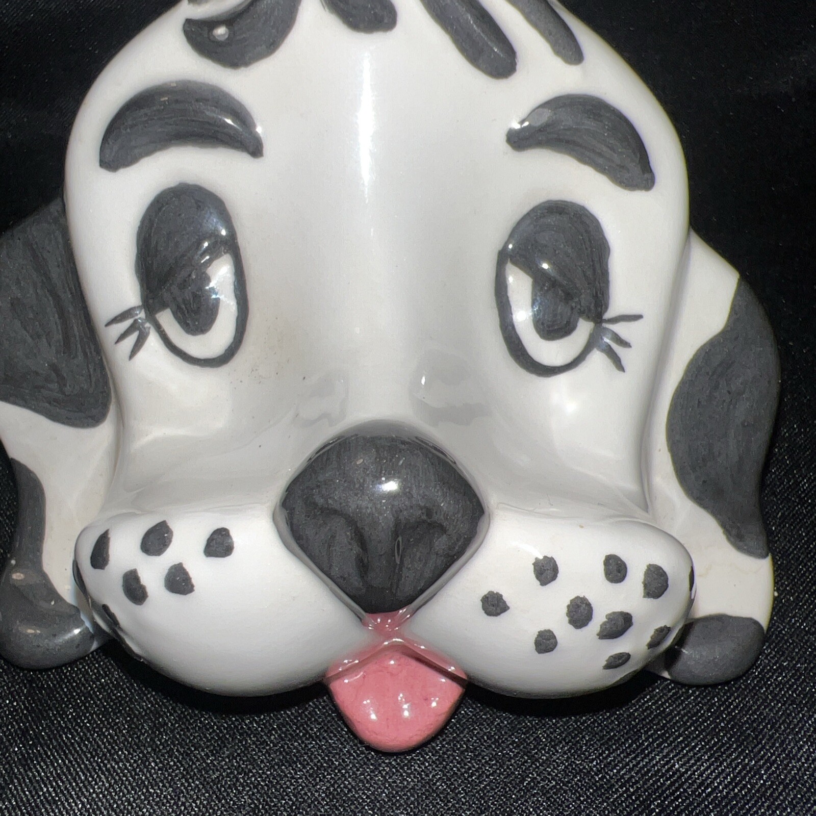 Vintage Arnel Ceramic Dog Face Eyeglasses Holder Stand Sleepy Eyes