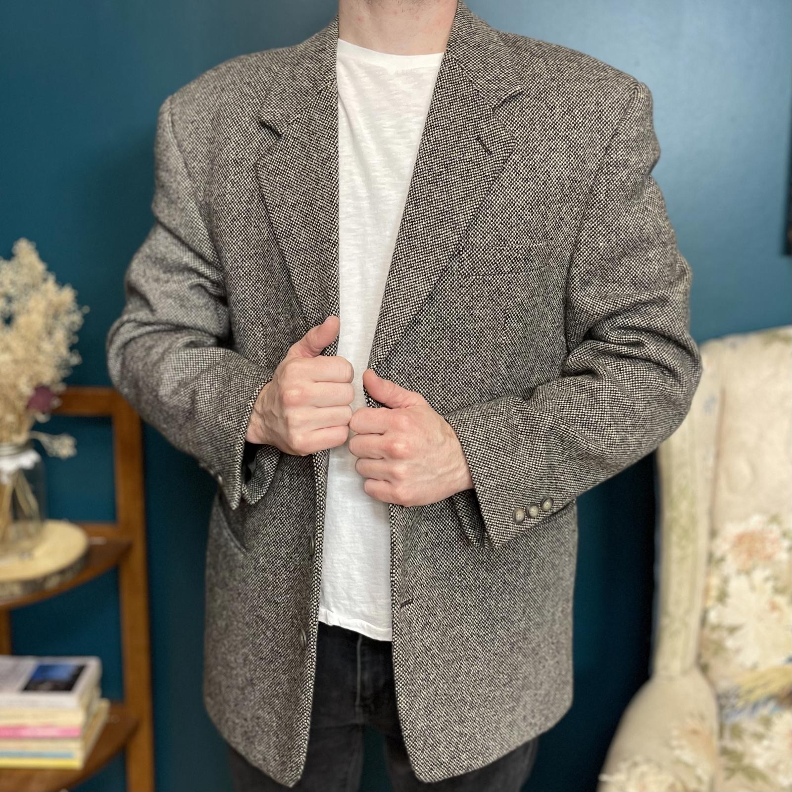 Vintage Protocol 100% Wool Suit Jacket Blazer size 42