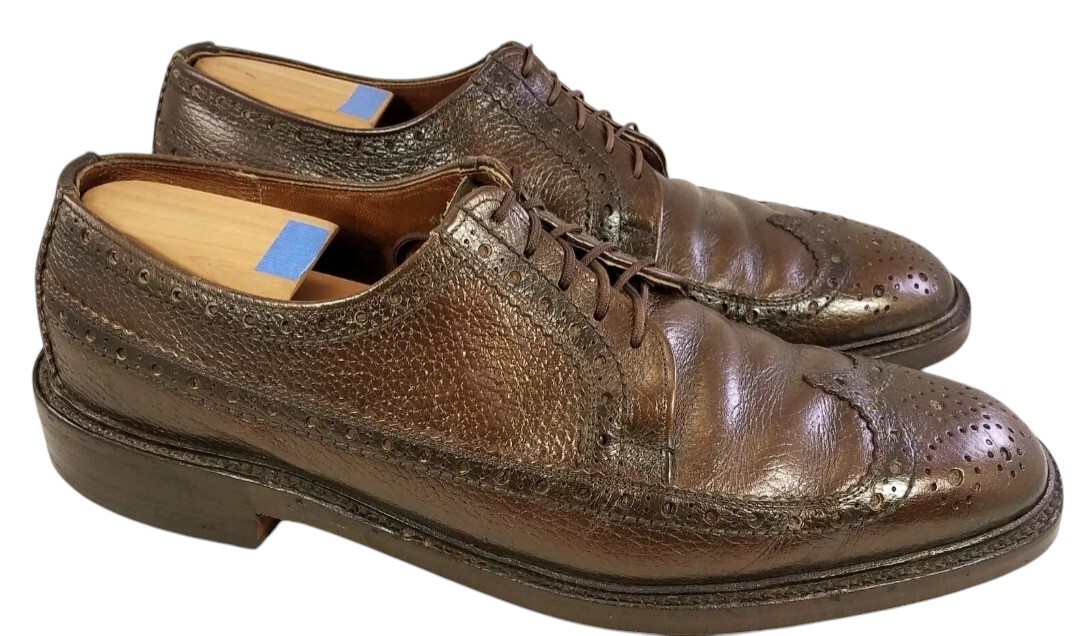 WEYENBERG MASSAGIC VINTAGE WINGTIP OXFORDS SHOES BROWN SIZE 12 C