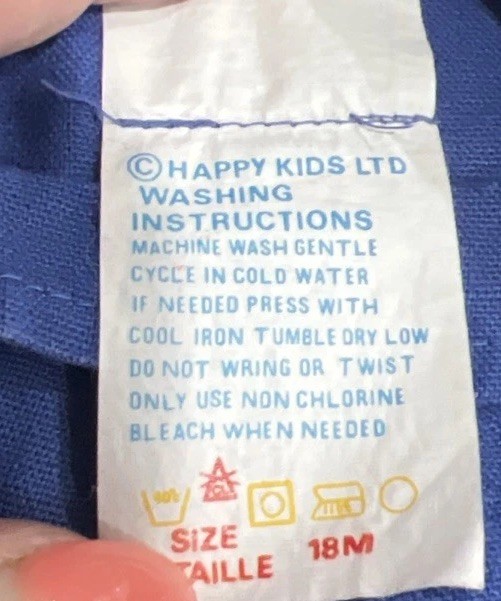 Vintage Happy Kids Baseball Embroidered Overalls Boys Size 18 Months Retro Sport