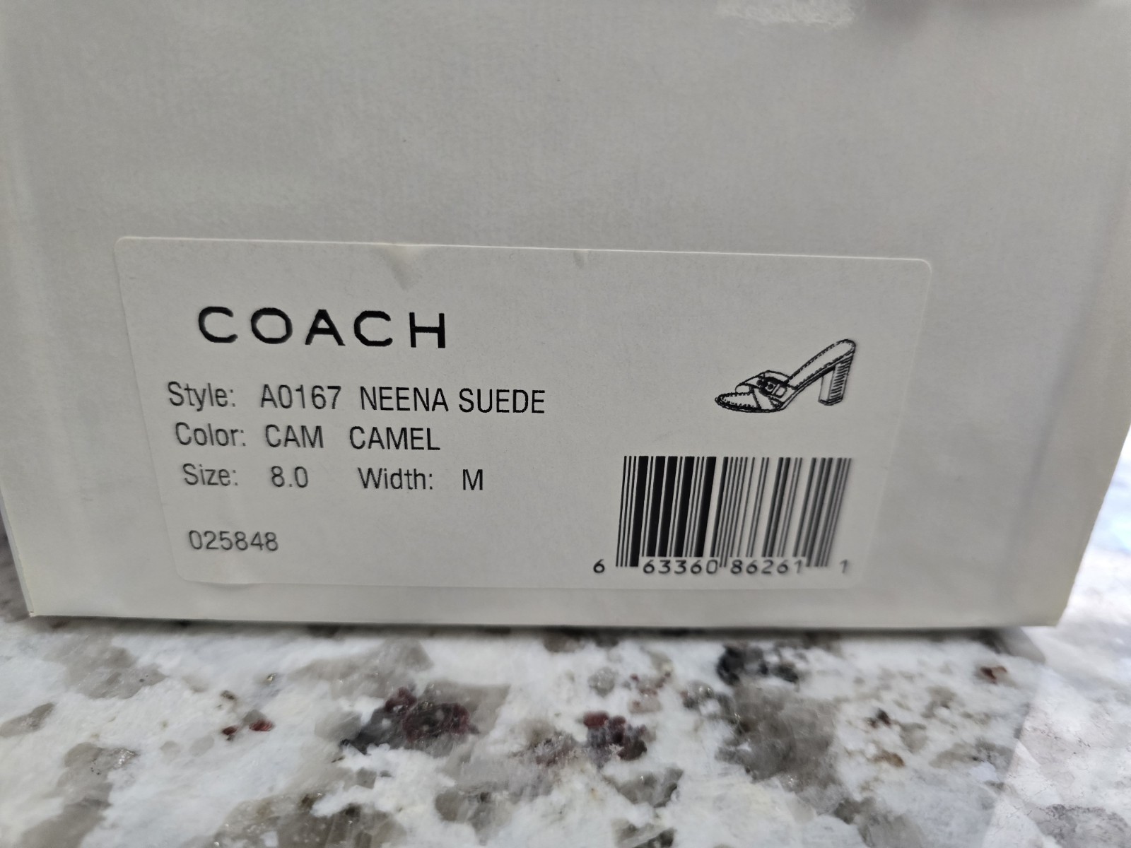 Vintage Coach Neena Suede Slide, Buckle, Women’s 8, Camel, W/Box Excellent Shape