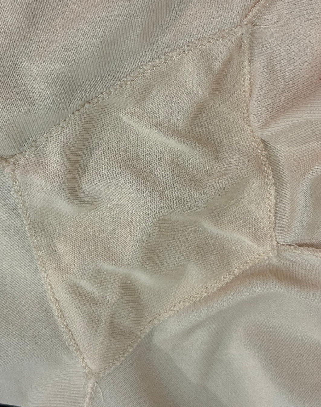 VTG 90’s Beige 100% Nylon Elastic Waist Laced Hem USA Petti Shorts / Bloomers