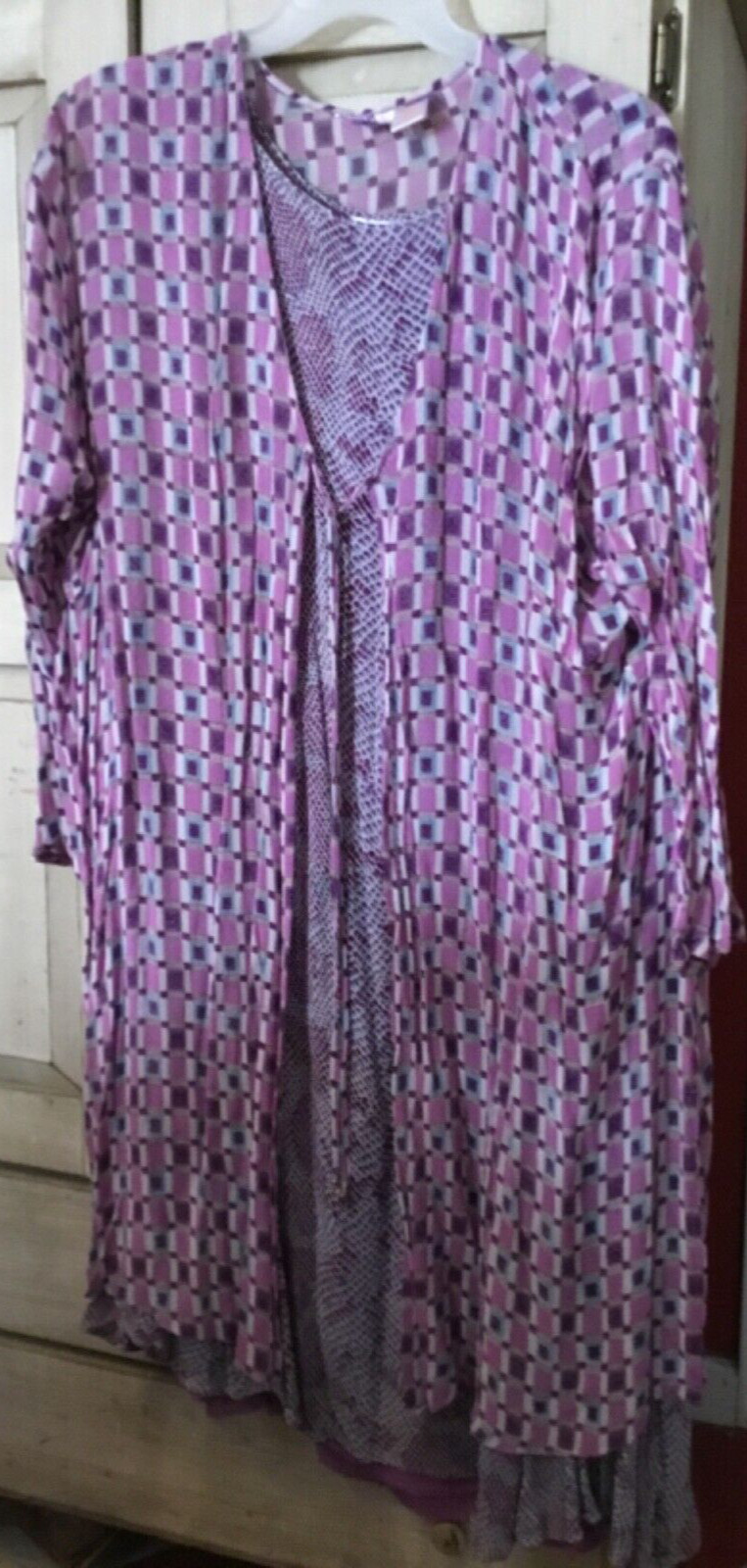 Vintage Roaman’s 90s Purple Rayon 2 Piece Dress Plus Size 22/24