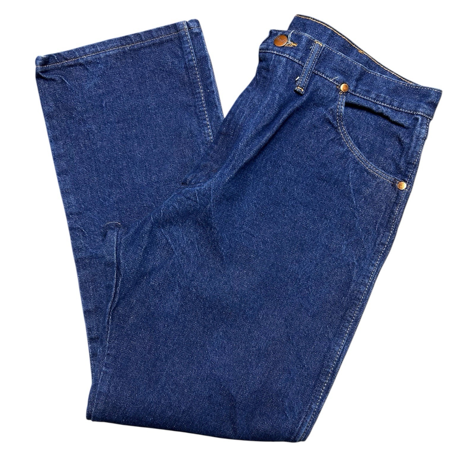 Vtg 70’S Wrangler Jeans Western Cowboy Cut USA Boot Zipper 13MWZ Size 38 X 29