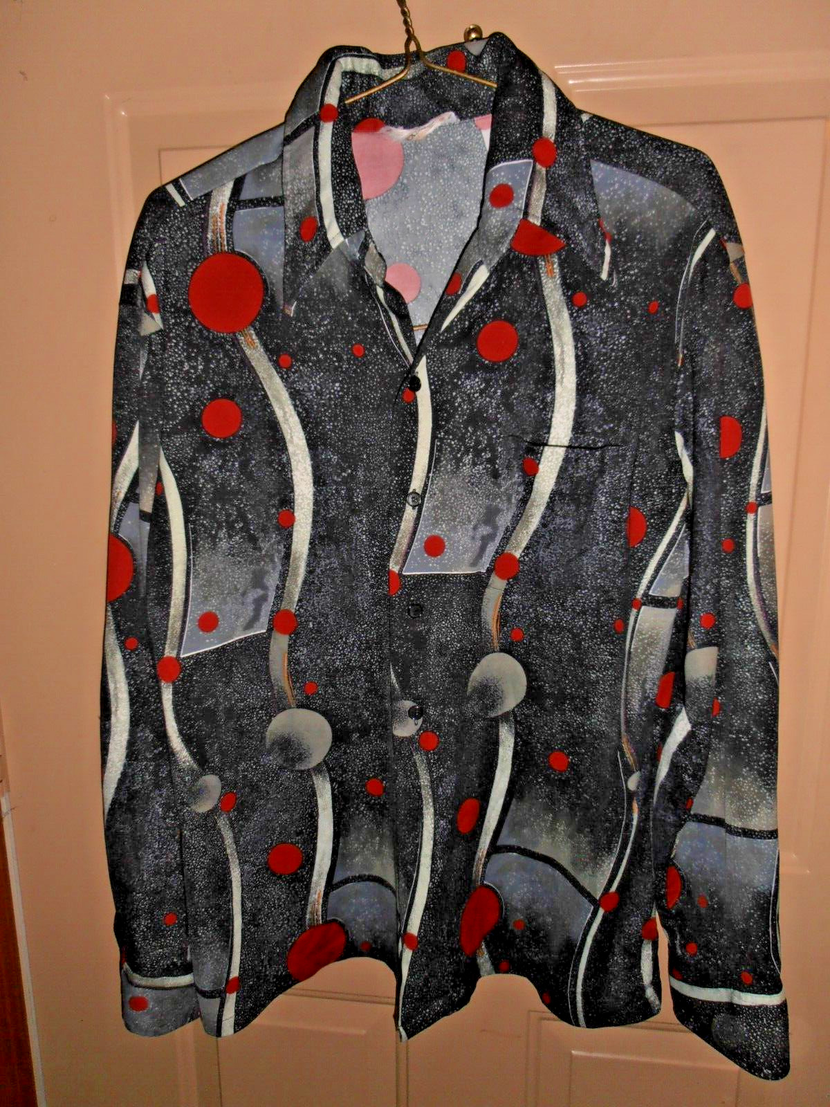 Vintage atomic Lancer California retro Disco Leisure Shirt Size XL