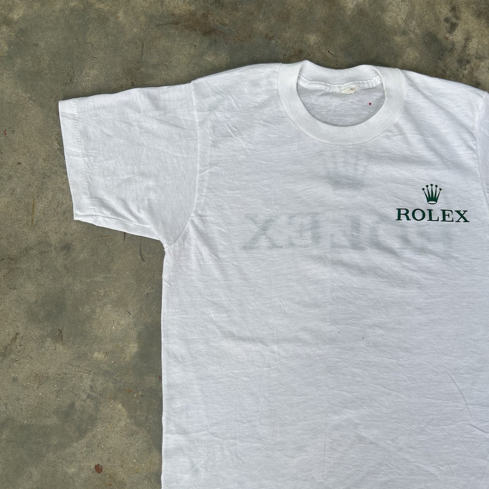 Vintage 80s ROLEX Crown Logo Double-Sided Single Stitch T Shirt USA Size M