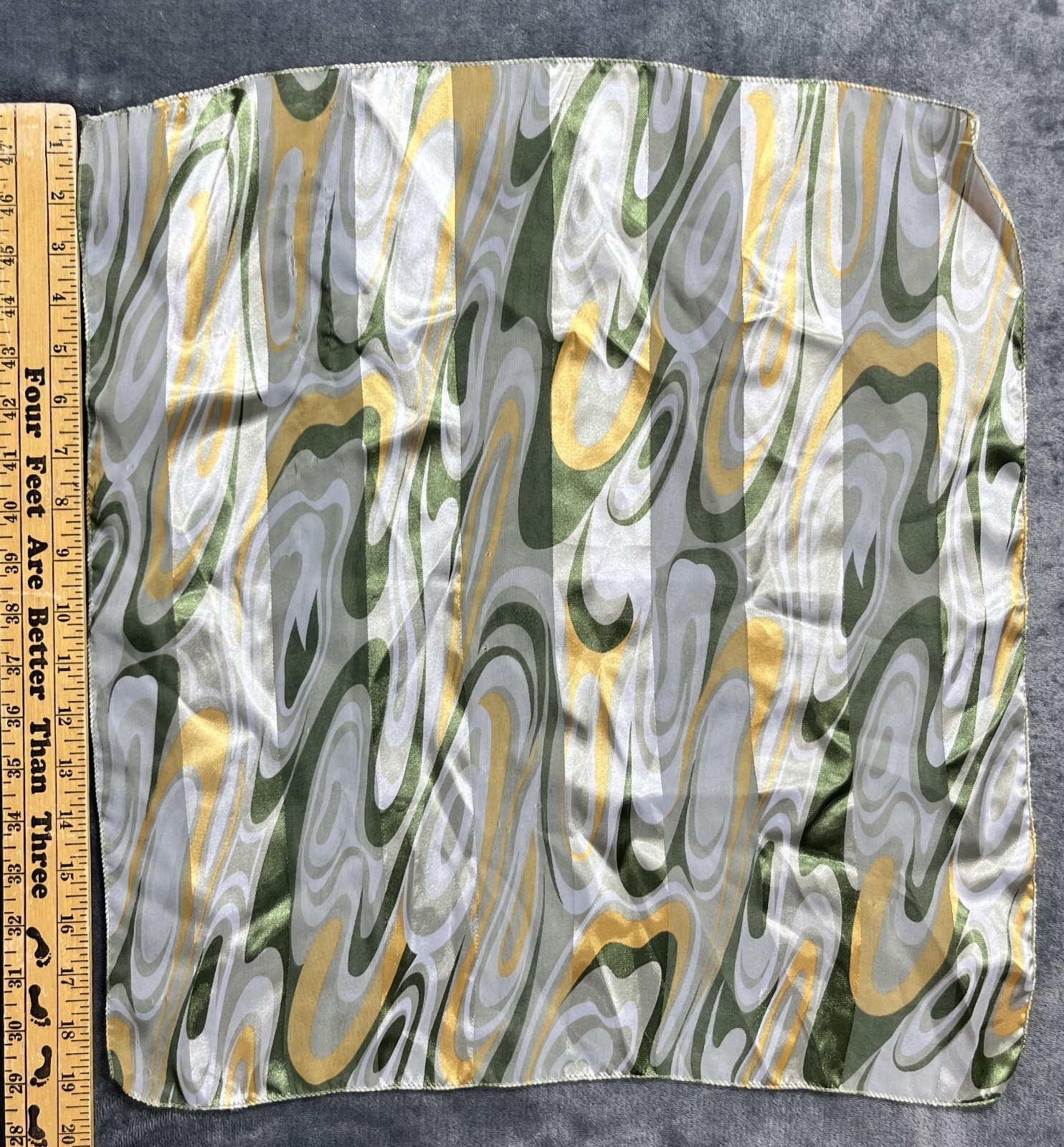 Vintage Sheer Neck Scarf 60s Design Hand-Rolled Edges 18.5-in. x 18.5-in.*READ