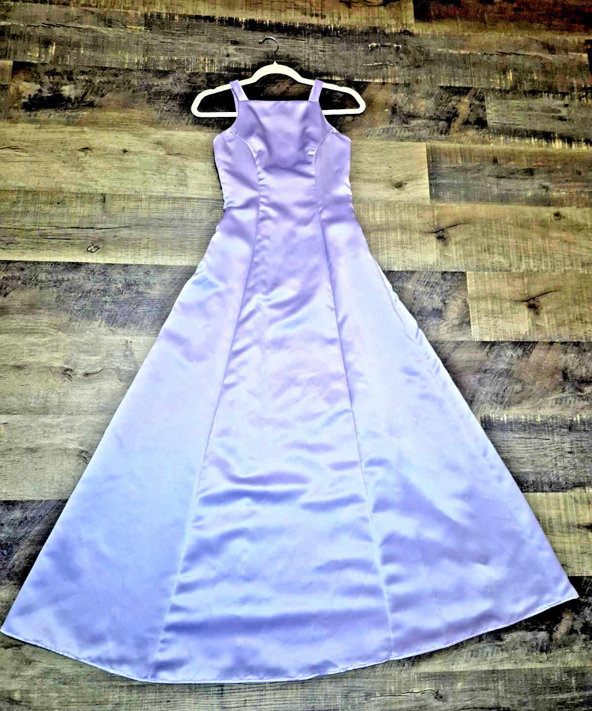 Vtg Alfred Angelo 90s Lavender Long A-line Dress ILGWU USA Sz 0