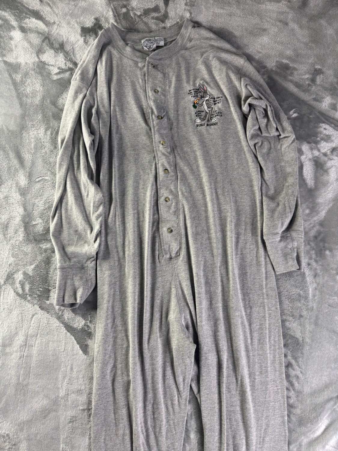 Vintage Acme Clothing Co Bugs Bunny Union Suit Pajamas 90s Looney Tunes L/XL