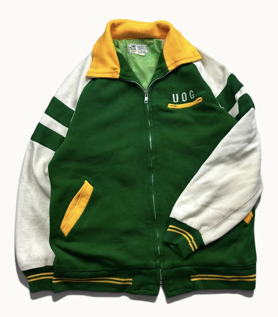 Vintage Men’s Guam University Tritons Wool Varsity 70s Sz M Bomber Embroidered