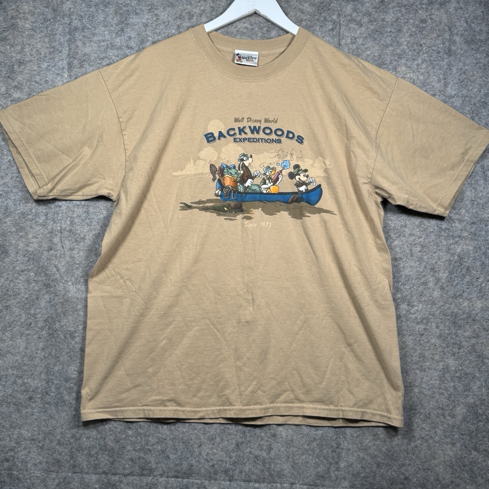 Vintage 90s Disney Mickeys Backwoods Expedition T Shirt Mens Size XL 24×29