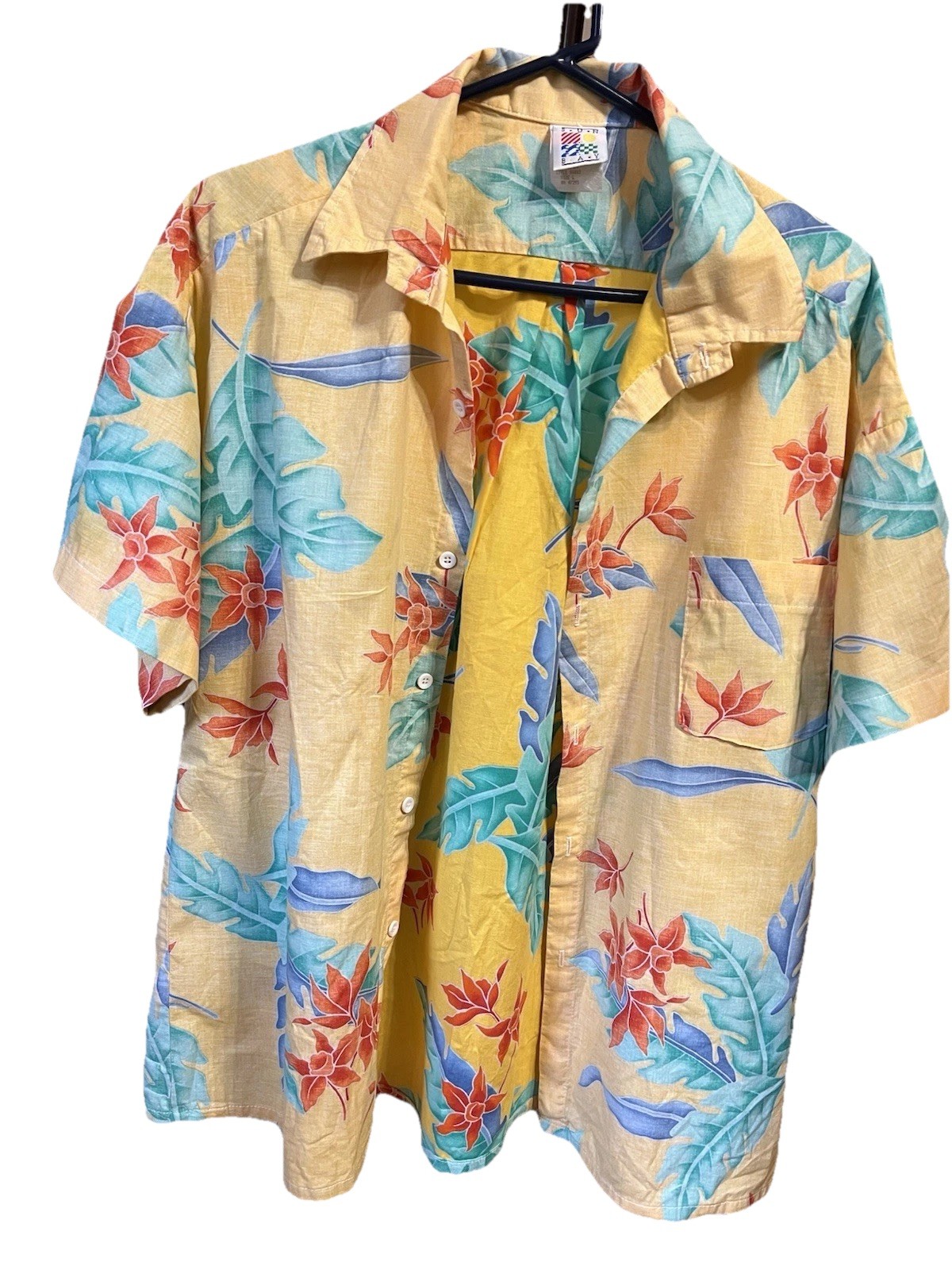 Vintage Hawaiian Shirt Size Large Reversed Fabric
