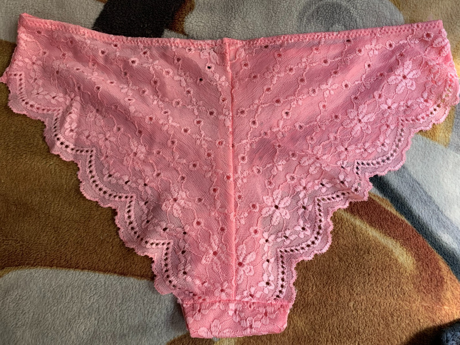 4 Pair Nylon Panties Floral Lace Bikini Size 6 Medium Silky Soft Comfy