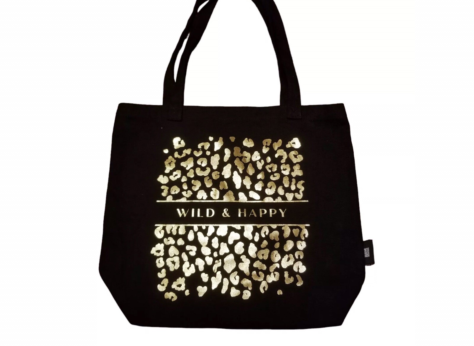 Wild & Happy Canvas Tote Bag Black Gold Me & My Big Ideas The Happy Planner NWOT