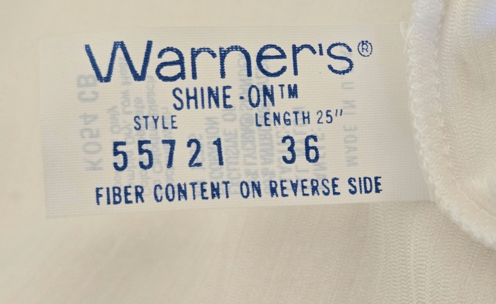 1960s WARNER’S SHINE ON White Antron Nylon Lycra Stretch Bodice Dress Slip Sz 36