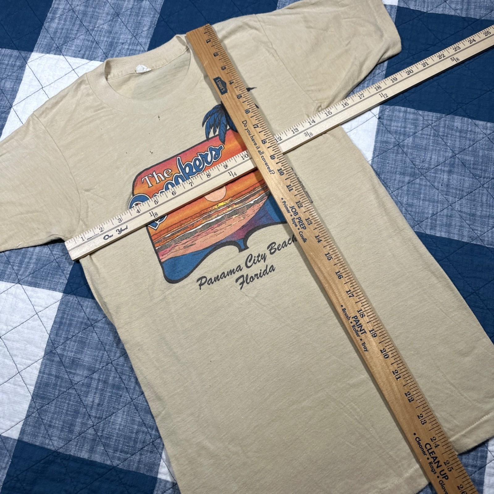 Vintage 1980 The Breakers Panama City Beach Florida T-Shirt Small Tan 80s PCB