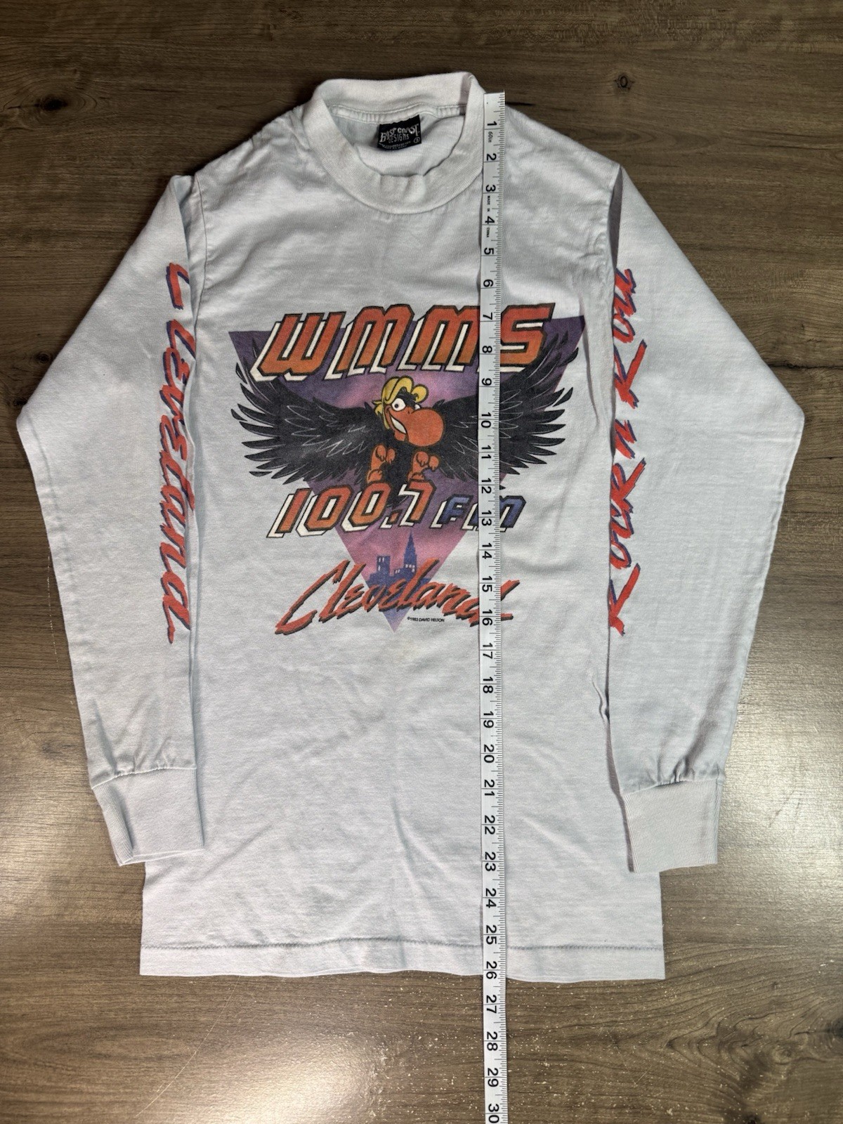 Vintage WMMS 100.7 FM The Buzzard Cleveland Women’s Long Sleeve Tshirt XS-Small