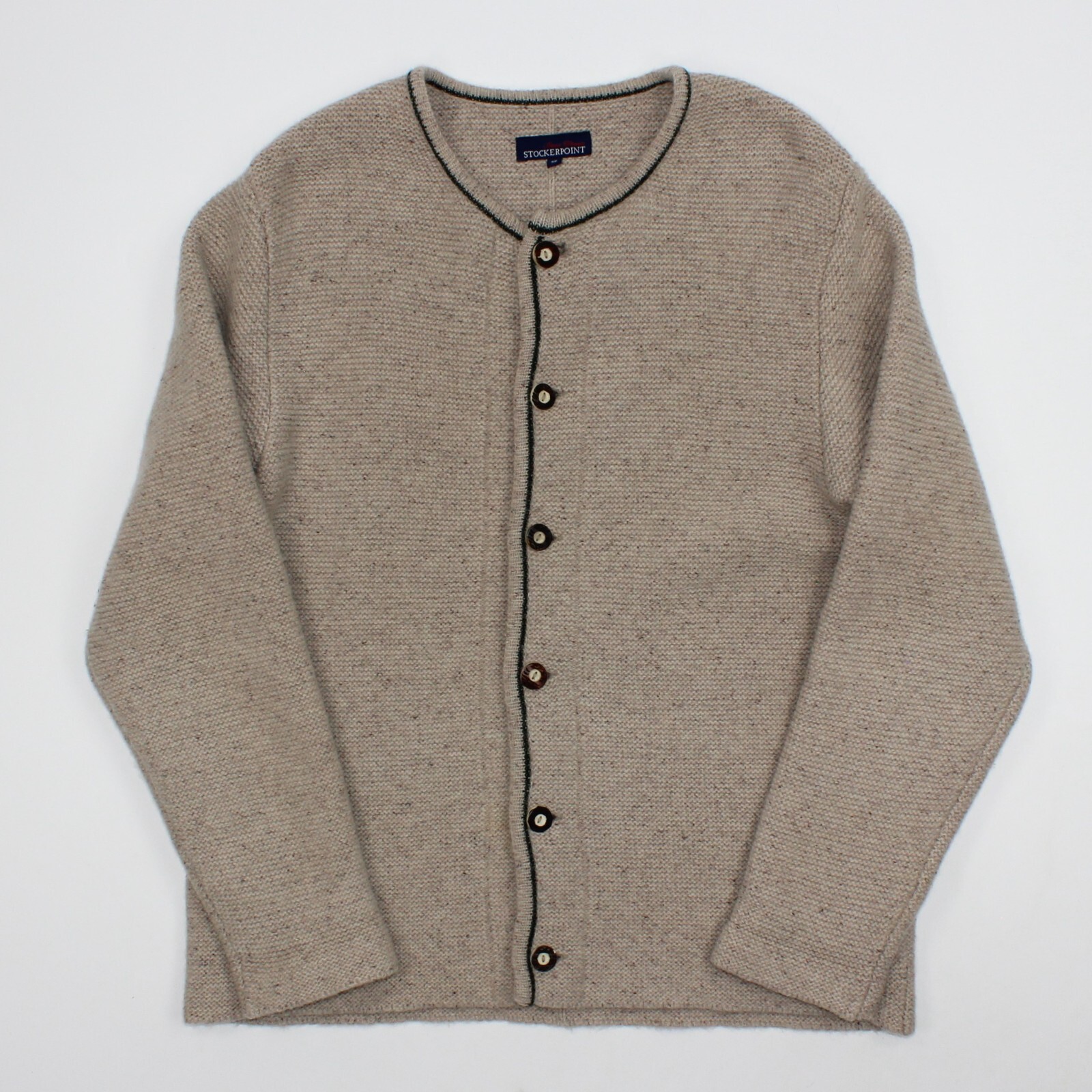 STOCKERPOINT 100% Wool Mens L EU 50 Cardigan Jacket Sweater Trachten Vintage