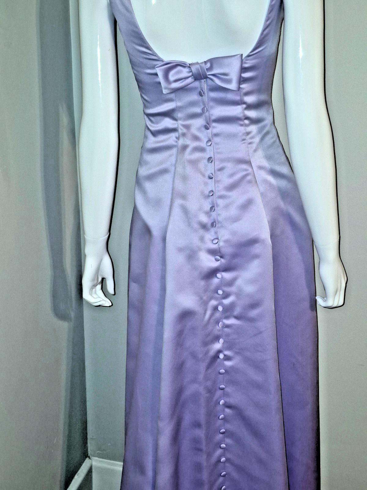 Vtg Alfred Angelo 90s Lavender Long A-line Dress ILGWU USA Sz 0
