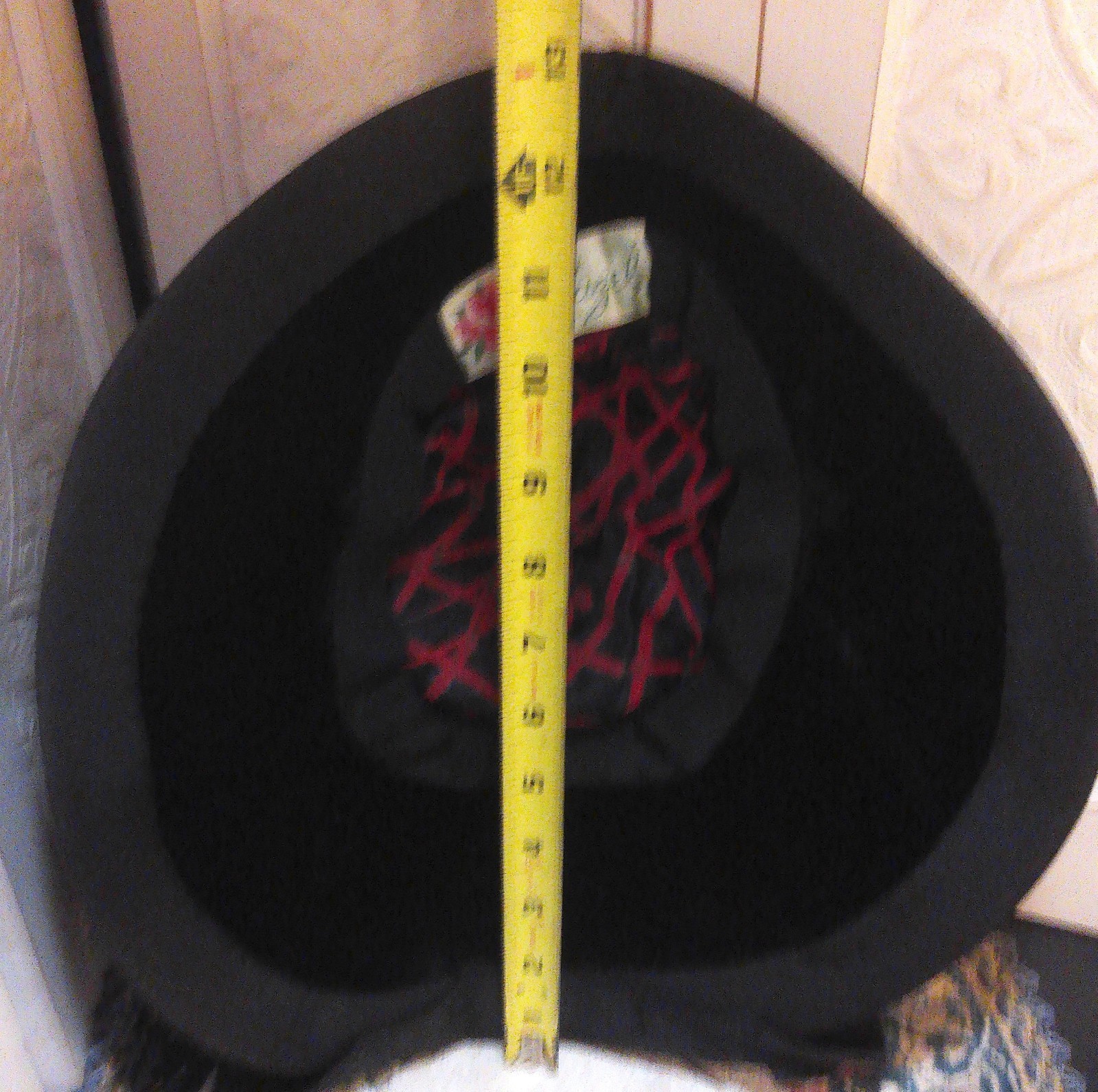 Vintage Antique Hat Black w/Plume Feather & Art Deco Pin For Women & Large Dolls