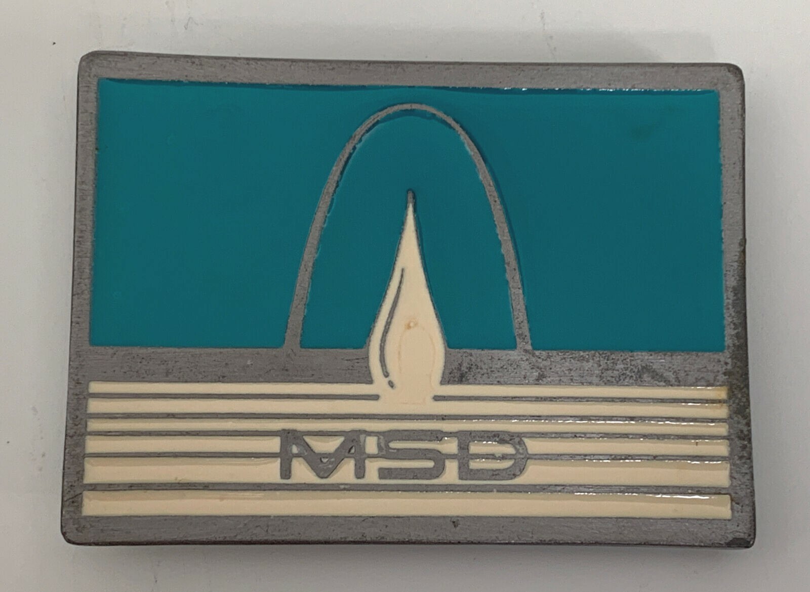 Rare Belt Buckle SEWER ST LOUIS ARCH Safe Driver Award Metropolitan June 10 1986