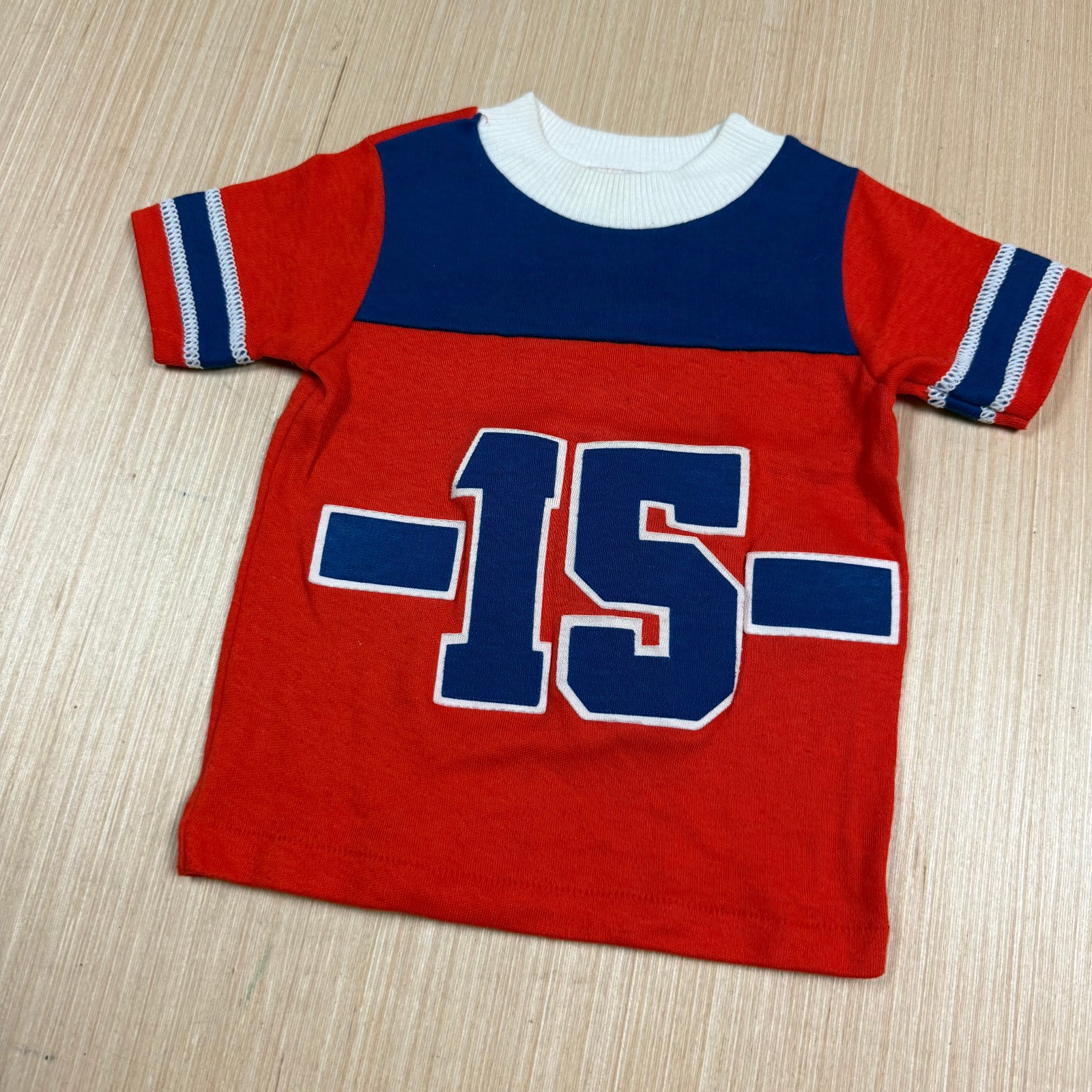 Vintage 70s 80s Toddler T Shirt Jersey Carter’s 3T football blue red