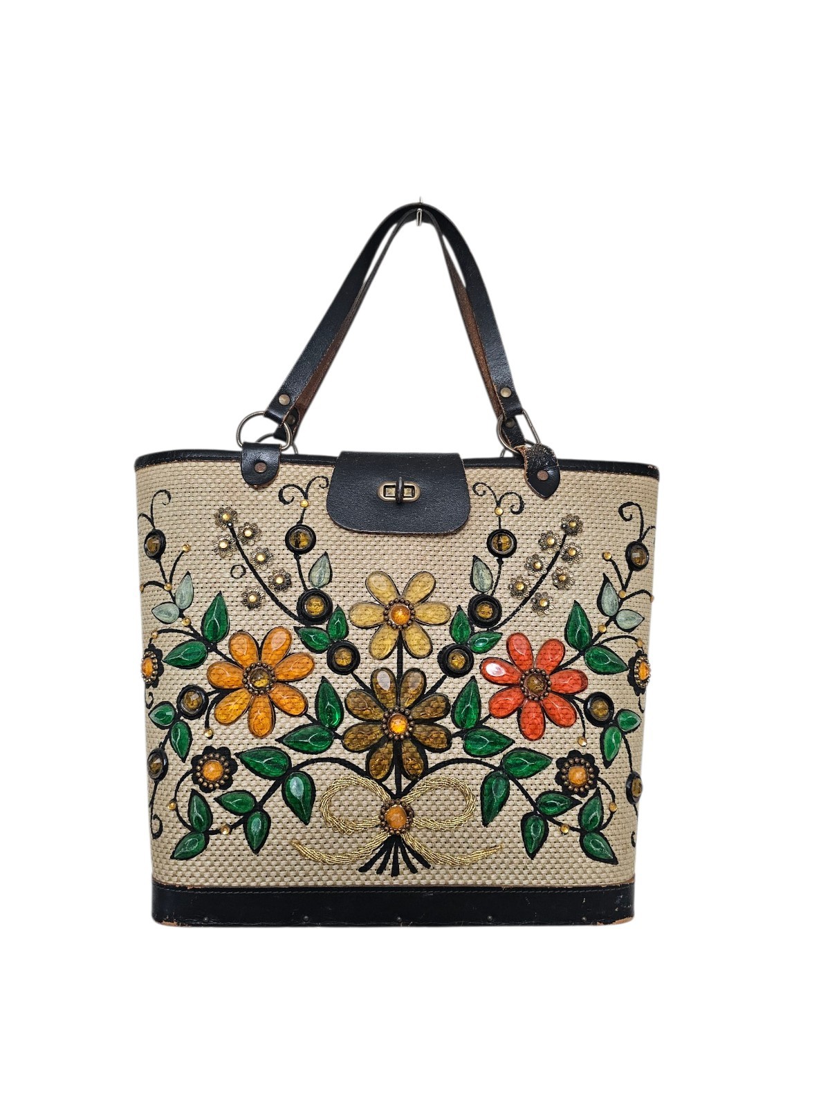 1960s Enid Collins Jewel Bokay Purse Handbag Floral Flowers Vintage