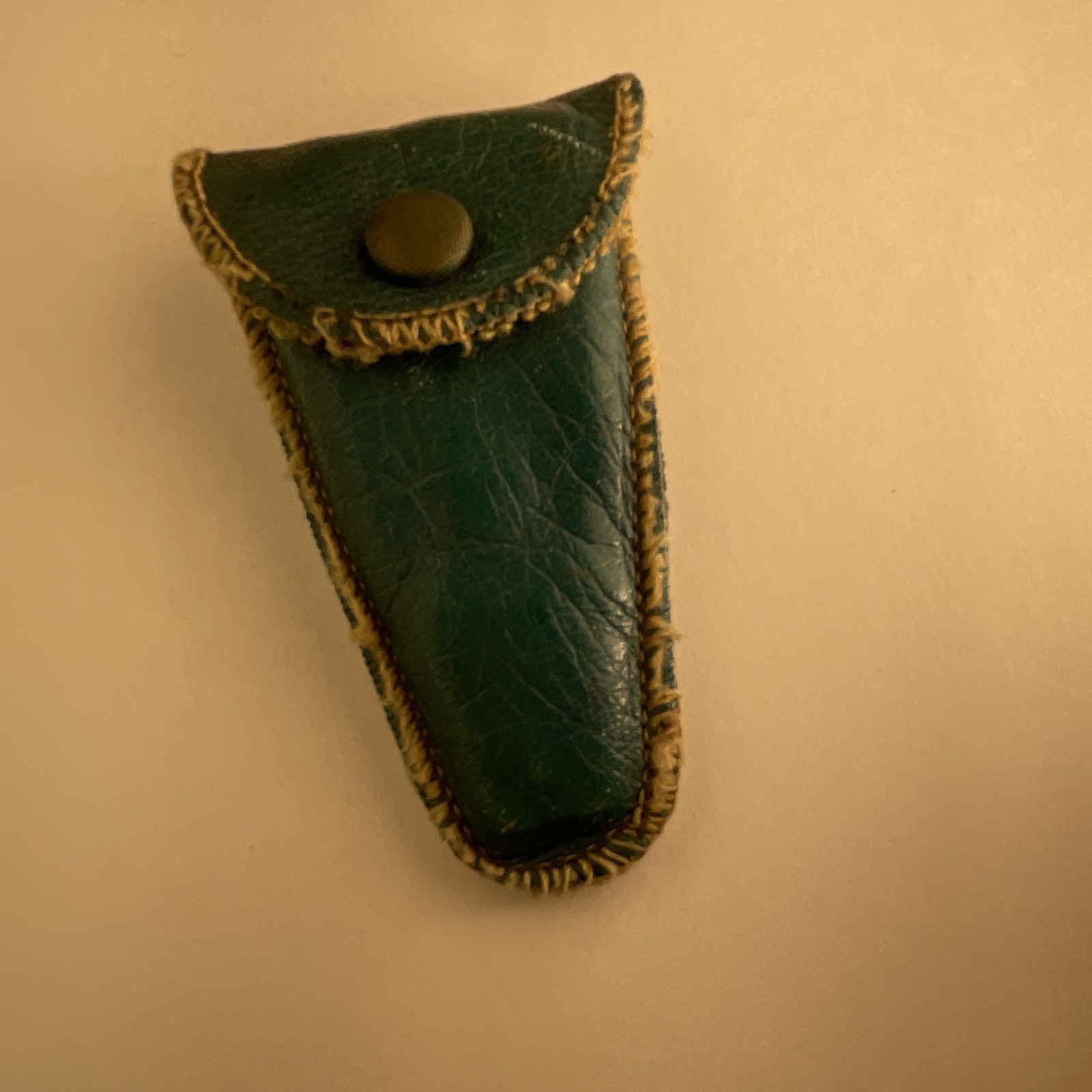 Milady’s Metal Shoe Horn w/ Hook Handle, Green Leather Case Silver/Green