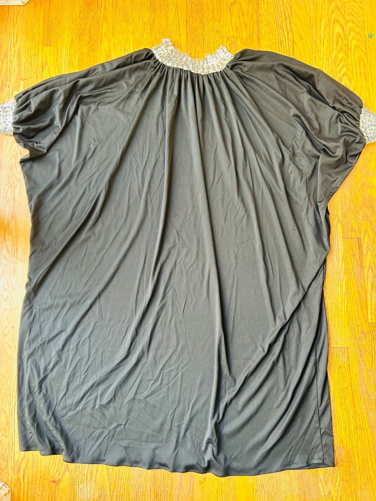 My Kinda Gal Black and Silver Sequin Caftan Dress One Size FIts All