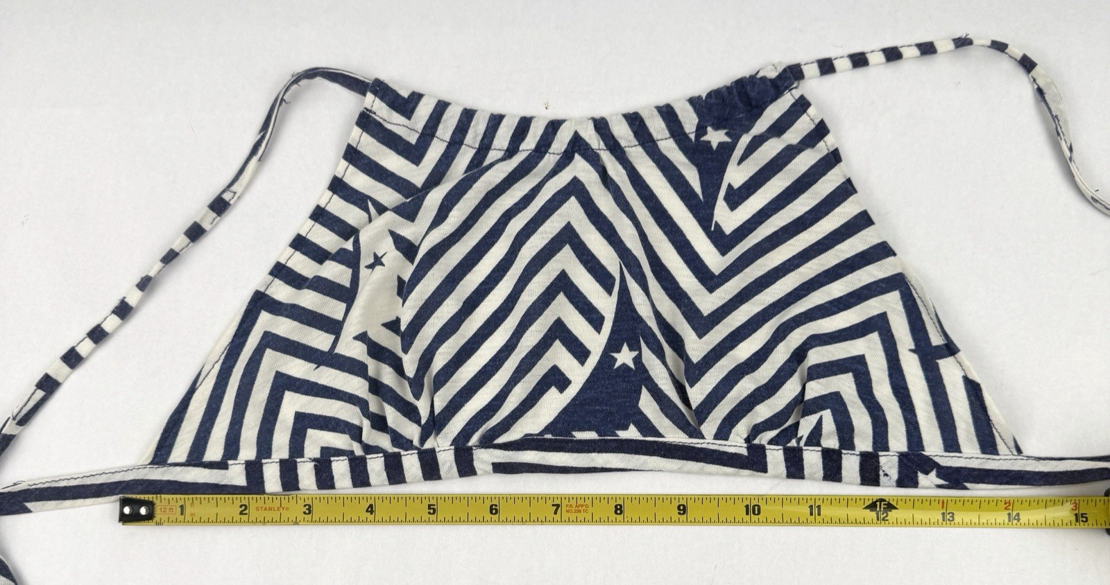 Vintage 1970s Halter Top Boho Stars and Stripes Festival Stretch S