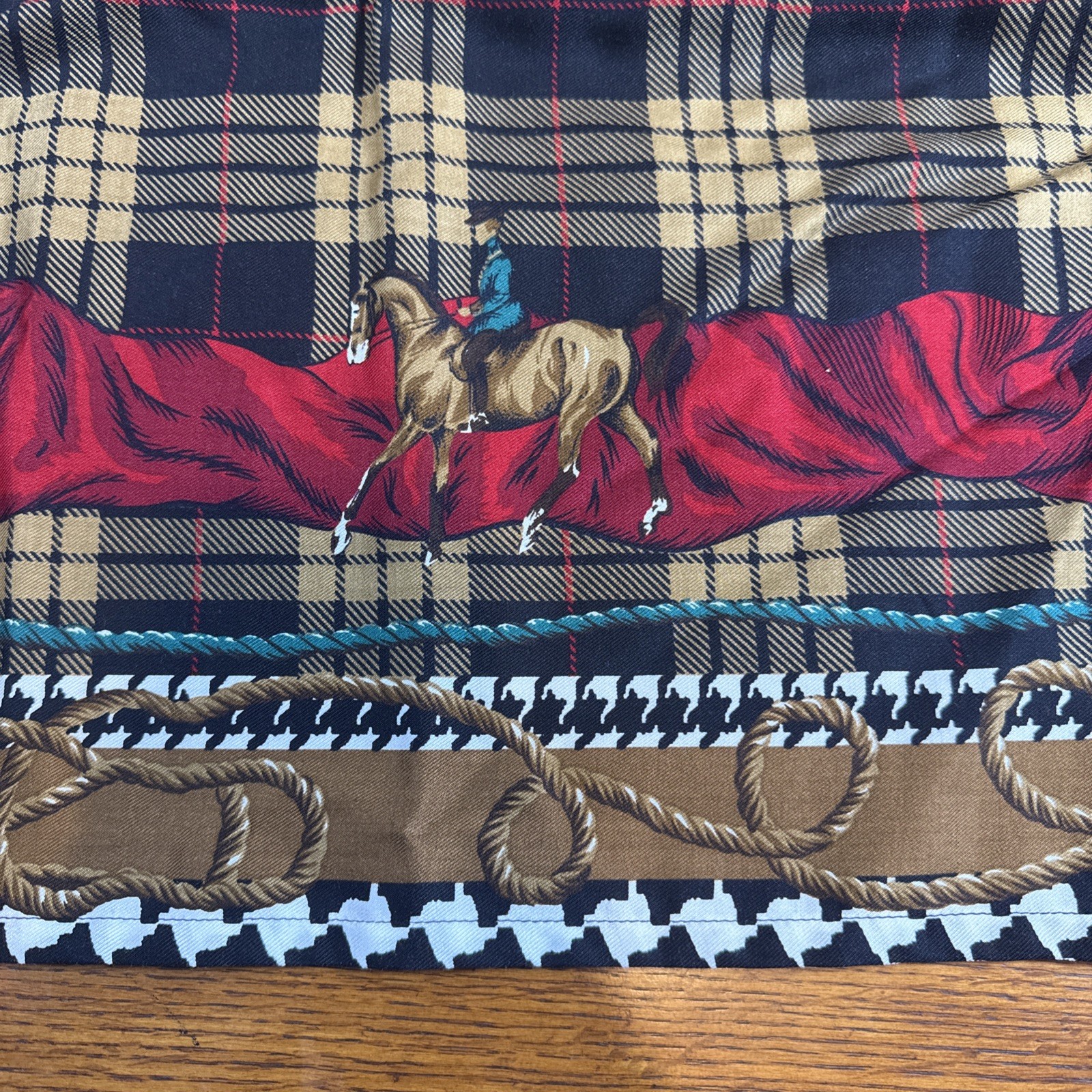 Vintage Chaus Long Plaid Equestrian Horse Skirt Size 8 Sm Black And Tan
